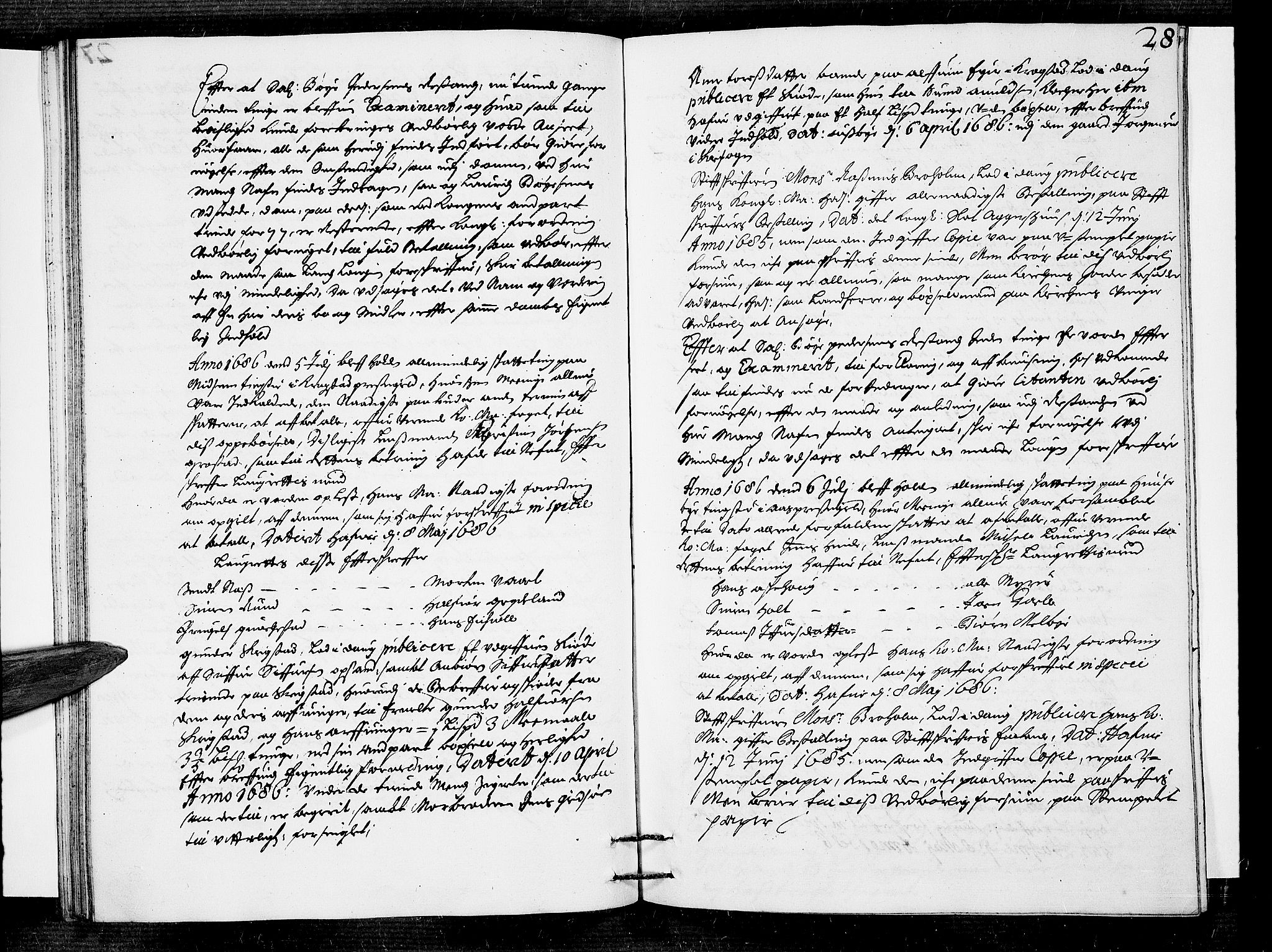 Follo sorenskriveri, AV/SAO-A-10274/F/Fb/Fba/L0021: Tingbok, 1686-1687, p. 27b-28a