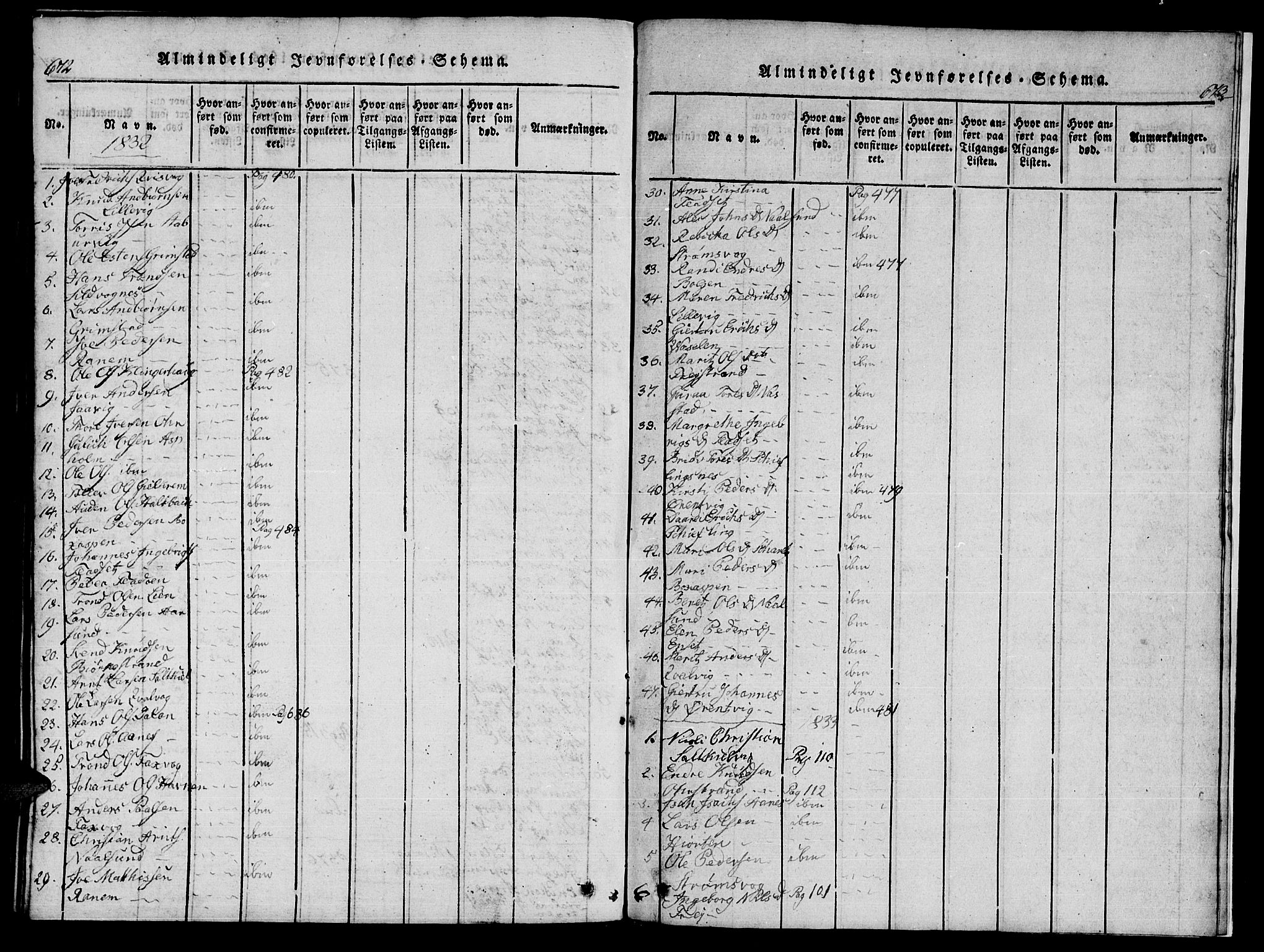 Ministerialprotokoller, klokkerbøker og fødselsregistre - Møre og Romsdal, AV/SAT-A-1454/573/L0873: Parish register (copy) no. 573C01, 1819-1834, p. 672-673