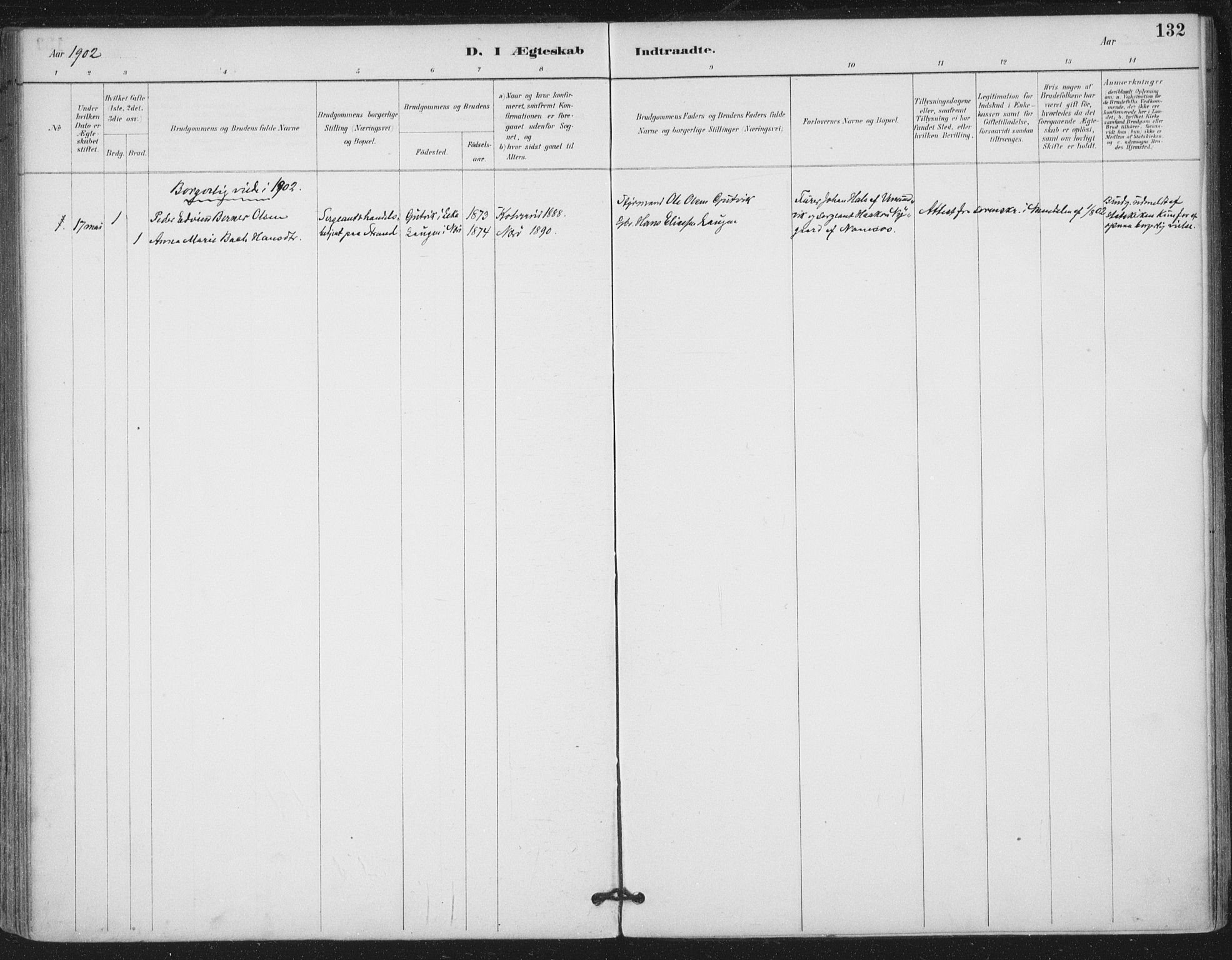 Ministerialprotokoller, klokkerbøker og fødselsregistre - Nord-Trøndelag, SAT/A-1458/780/L0644: Parish register (official) no. 780A08, 1886-1903, p. 132