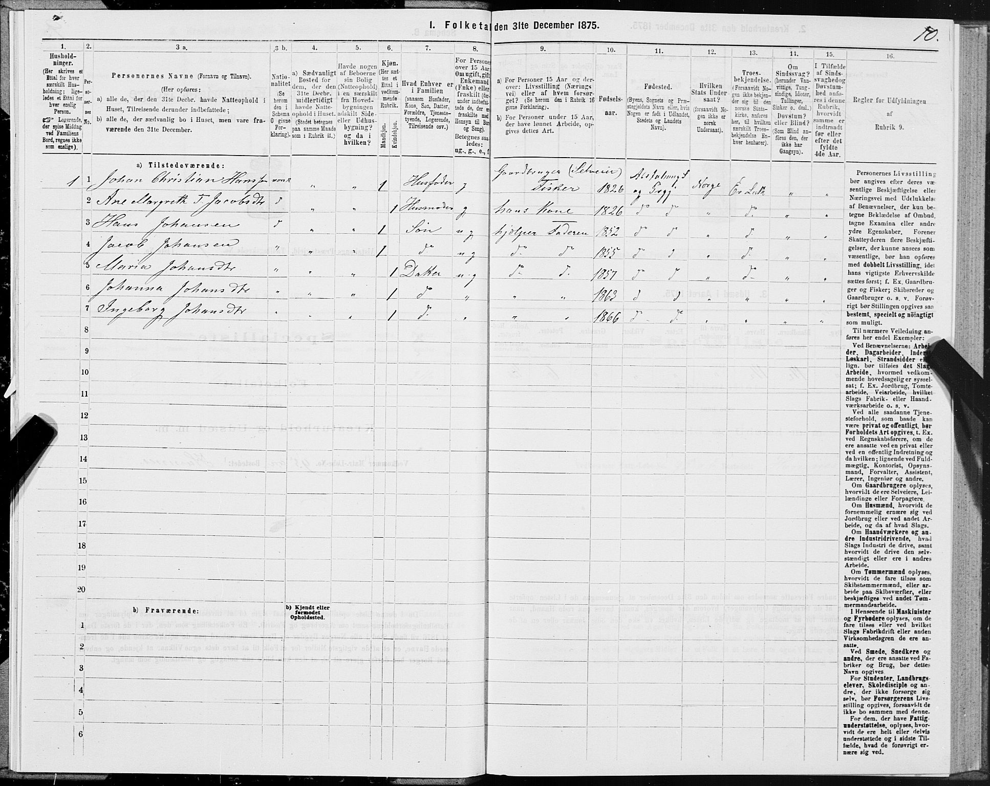 SAT, 1875 census for 1820P Alstahaug, 1875, p. 1010