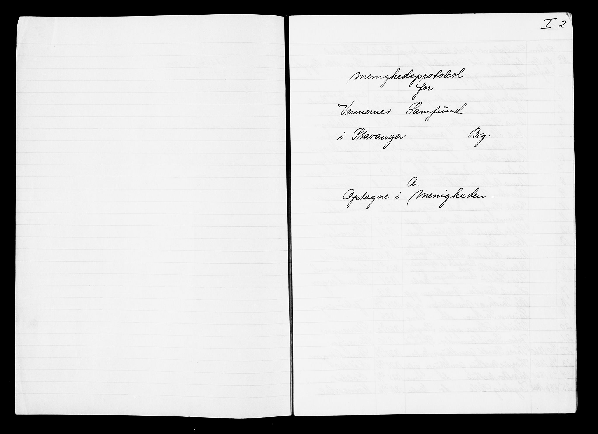 Pa 0160 - Vennenes Samfunn, Stavanger, AV/SAST-A-100269/F: Dissenter register no. -, 1840-1900