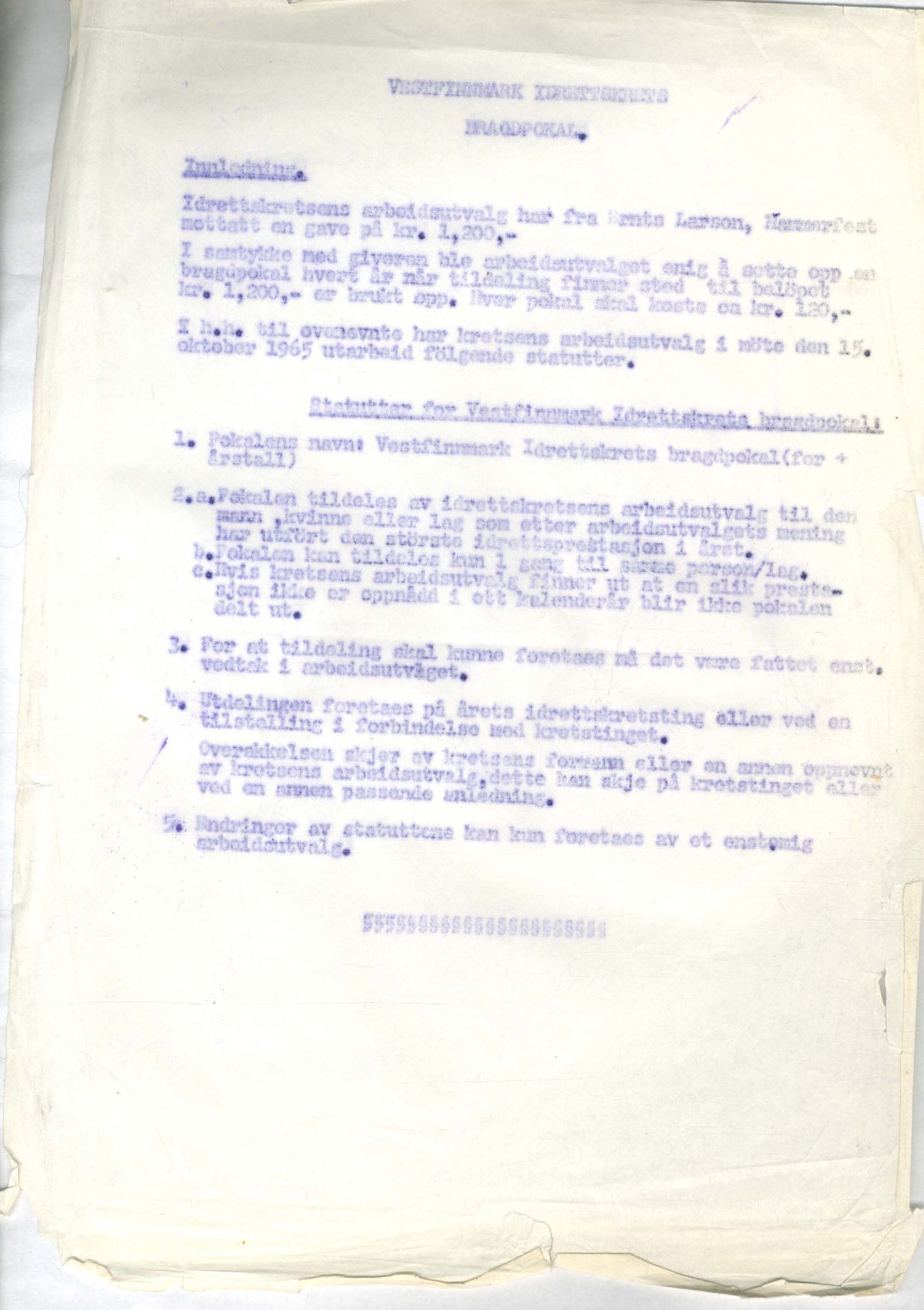 Vest-Finnmark Idrettskrets, FMFB/A-1042/A/Aa/L0003: Møteprotokoll for styre, kretsting og arbeidsutvalg, 1961-1971, p. 3