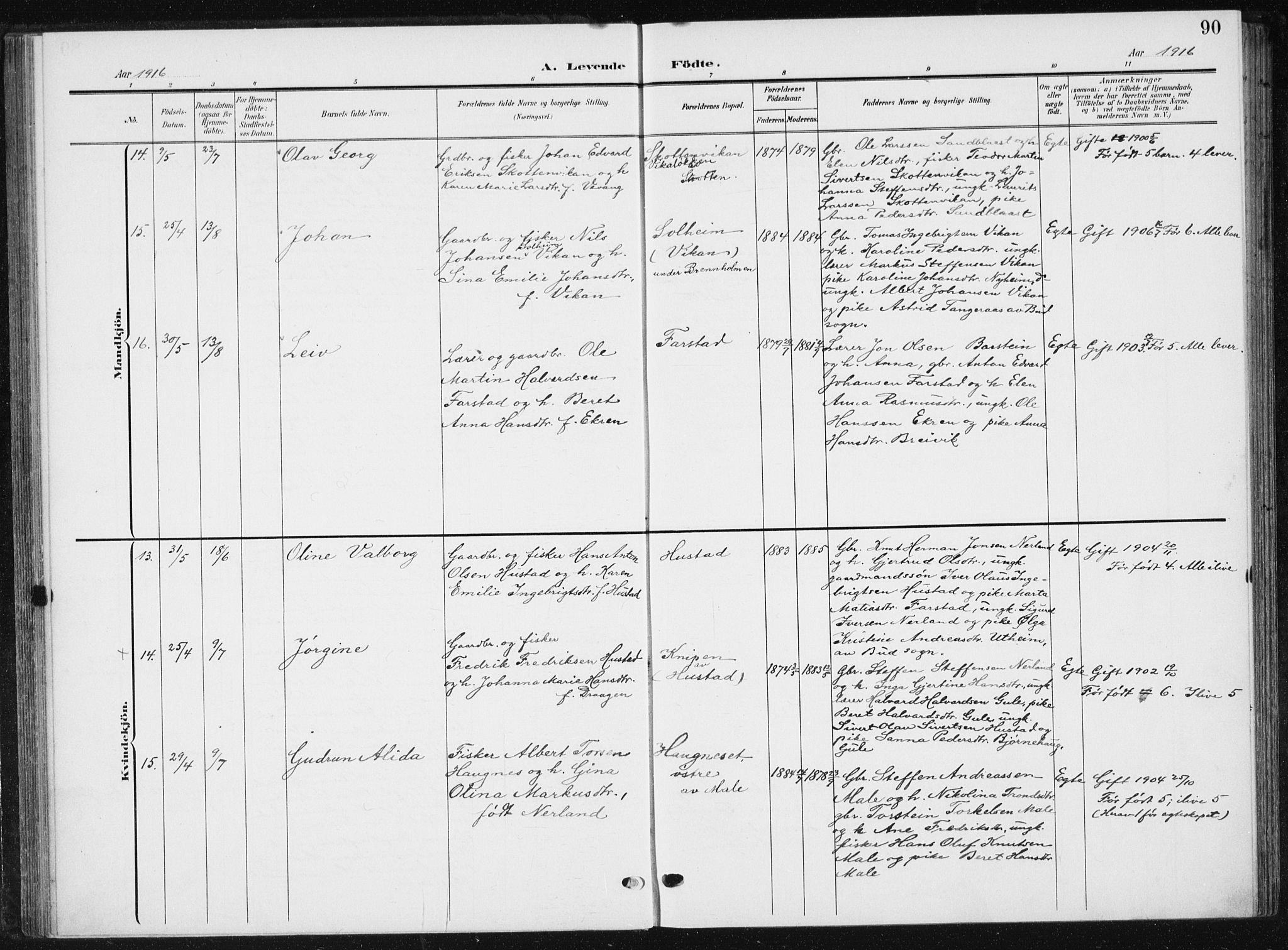 Ministerialprotokoller, klokkerbøker og fødselsregistre - Møre og Romsdal, AV/SAT-A-1454/567/L0784: Parish register (copy) no. 567C04, 1903-1938, p. 90