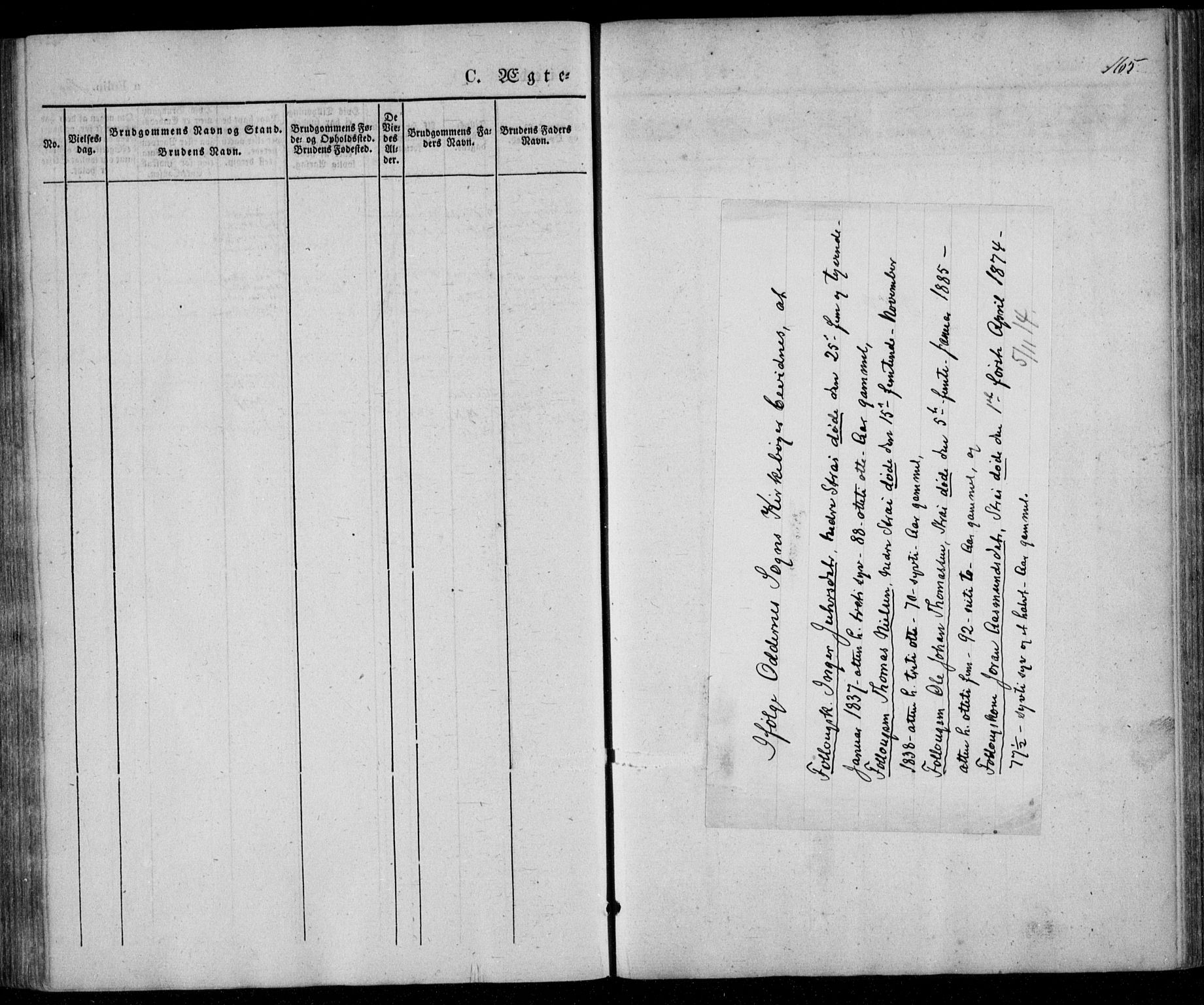 Oddernes sokneprestkontor, SAK/1111-0033/F/Fa/Faa/L0006: Parish register (official) no. A 6, 1838-1851, p. 165