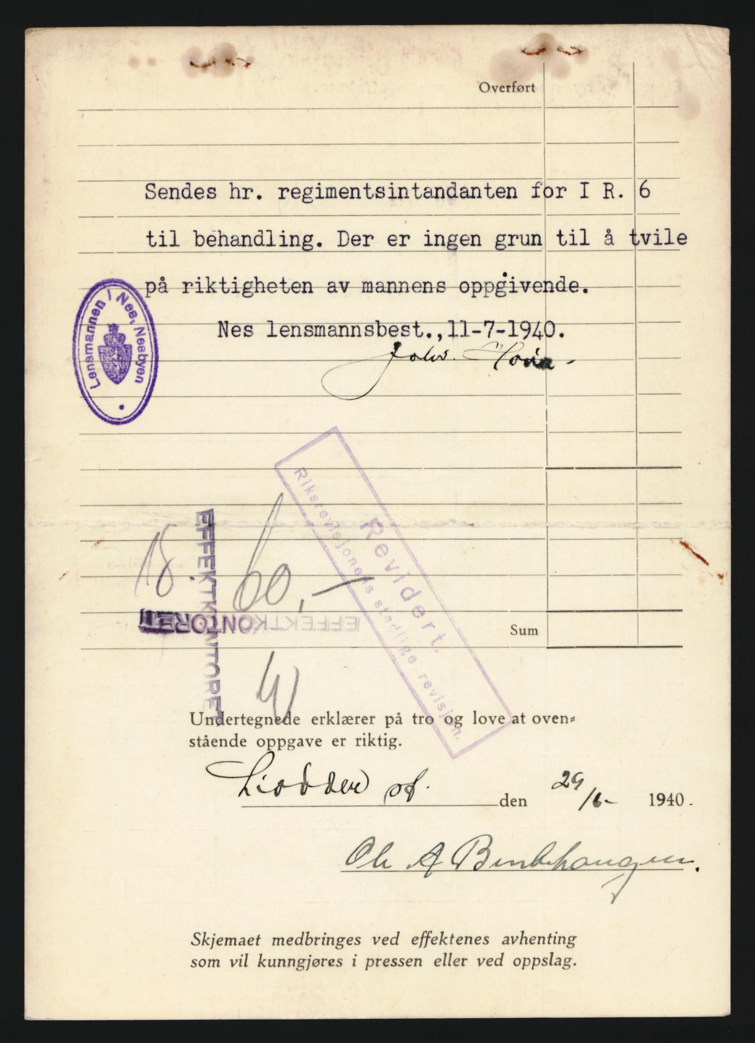 Justisdepartementet, Oppgjørsavdelingen, AV/RA-S-1056/G/Gb/L0006: Oppgaver over ettersøkte sivile effekter.Bentehaugen, Ole - Bergmo, Thor, 1940-1942, p. 4