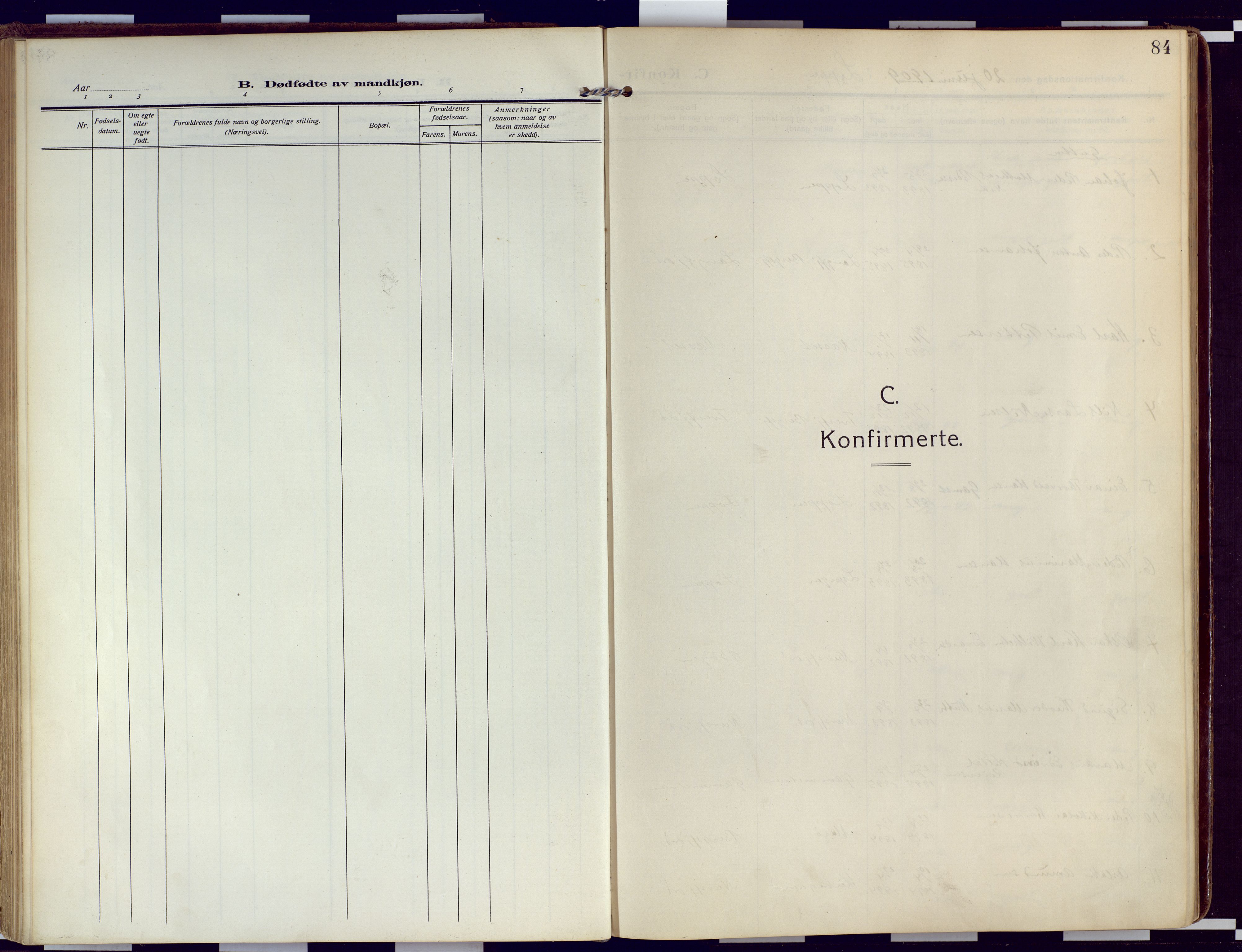 Loppa sokneprestkontor, SATØ/S-1339/H/Ha/L0011kirke: Parish register (official) no. 11, 1909-1919, p. 84