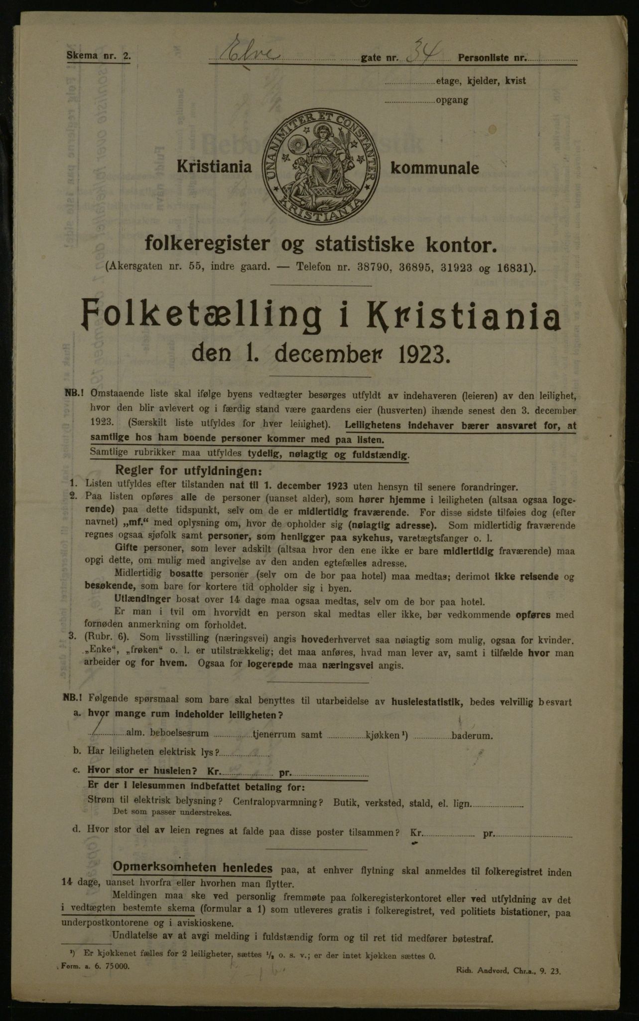 OBA, Municipal Census 1923 for Kristiania, 1923, p. 23356