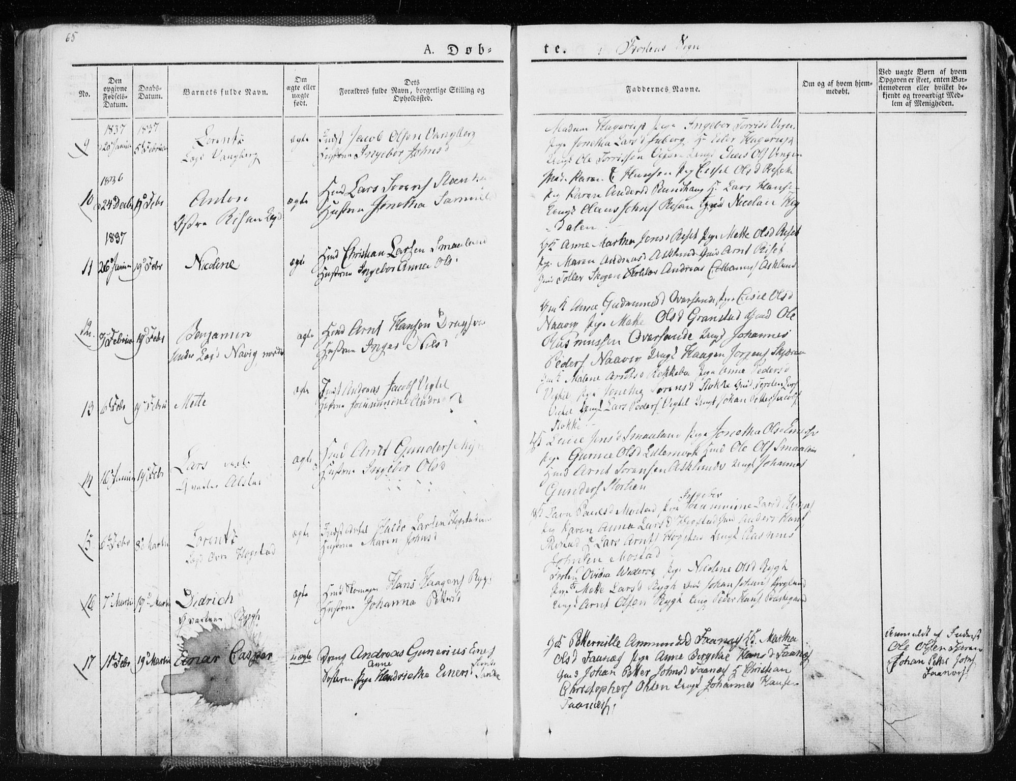 Ministerialprotokoller, klokkerbøker og fødselsregistre - Nord-Trøndelag, SAT/A-1458/713/L0114: Parish register (official) no. 713A05, 1827-1839, p. 65