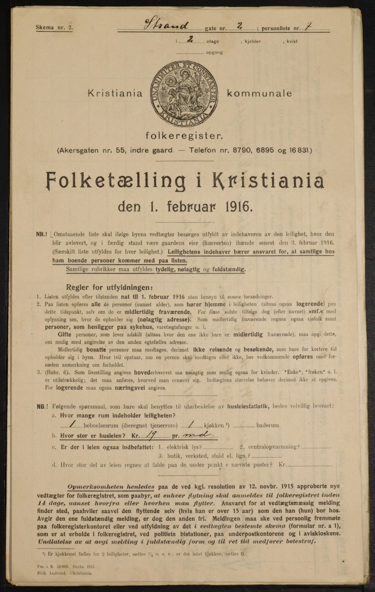 OBA, Municipal Census 1916 for Kristiania, 1916, p. 106467