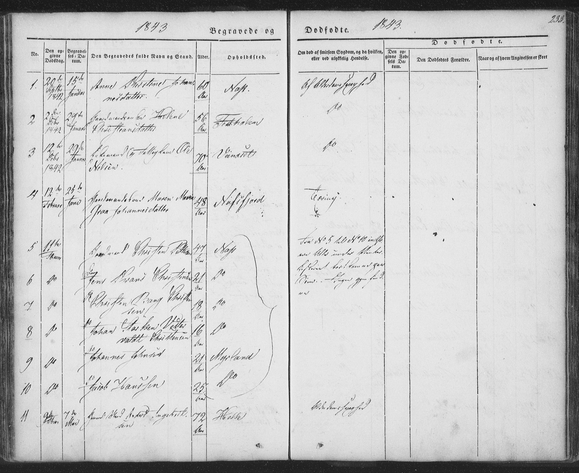 Ministerialprotokoller, klokkerbøker og fødselsregistre - Nordland, SAT/A-1459/885/L1202: Parish register (official) no. 885A03, 1838-1859, p. 233