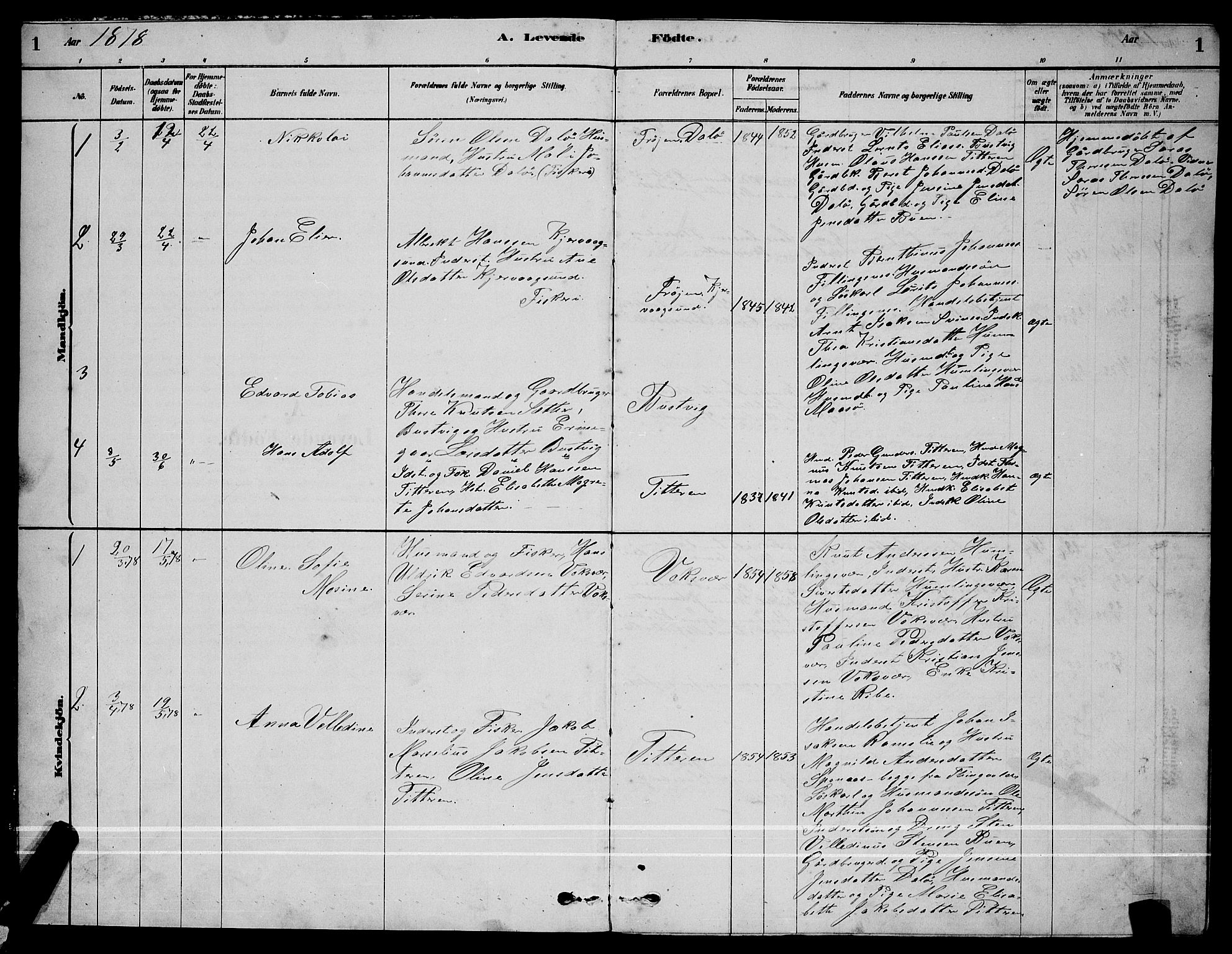 Ministerialprotokoller, klokkerbøker og fødselsregistre - Sør-Trøndelag, SAT/A-1456/641/L0597: Parish register (copy) no. 641C01, 1878-1893, p. 1