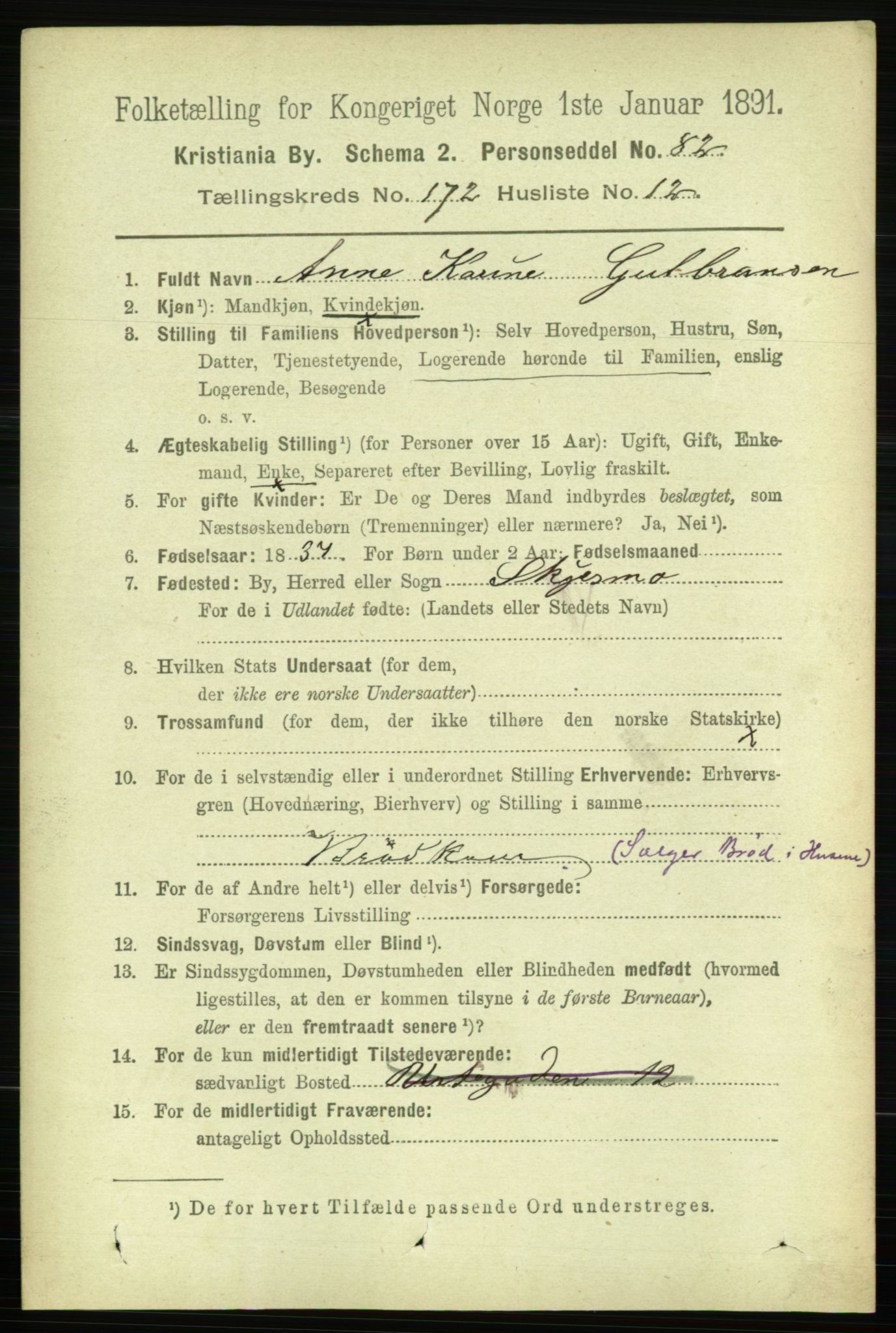RA, 1891 census for 0301 Kristiania, 1891, p. 102267