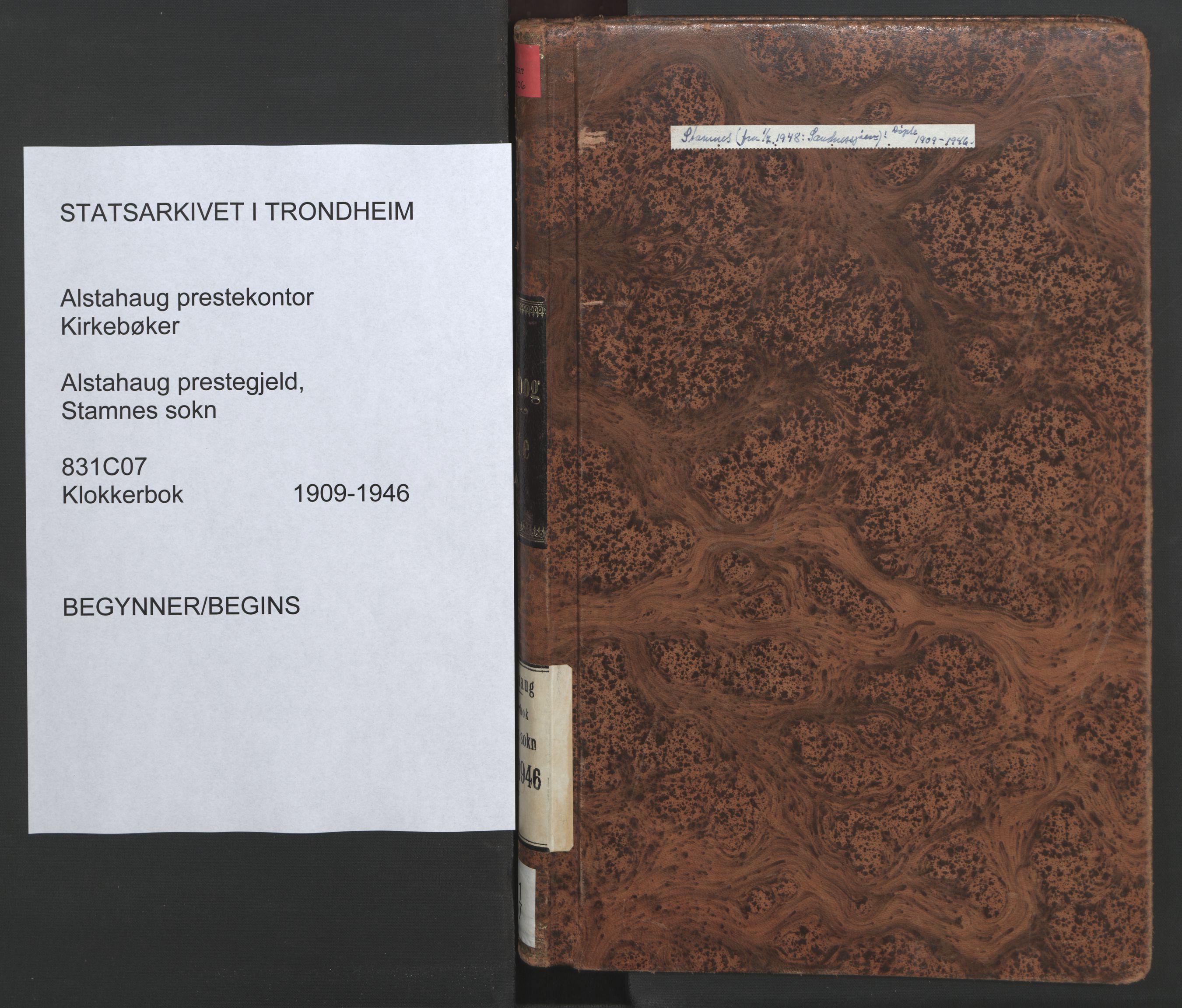 Ministerialprotokoller, klokkerbøker og fødselsregistre - Nordland, SAT/A-1459/831/L0480: Parish register (copy) no. 831C07, 1909-1946