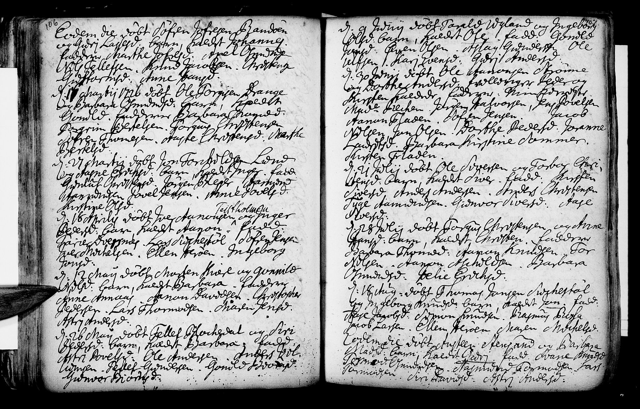 Oddernes sokneprestkontor, SAK/1111-0033/F/Fa/Faa/L0002: Parish register (official) no. A 2, 1719-1764, p. 106-107