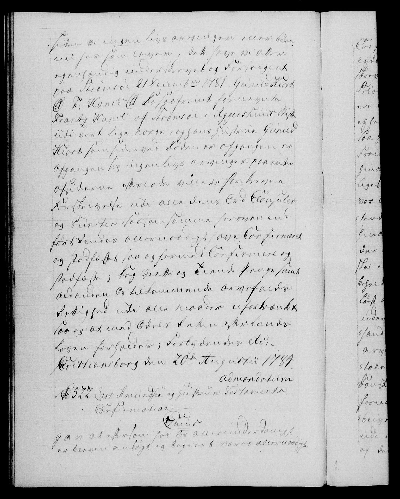 Danske Kanselli 1572-1799, AV/RA-EA-3023/F/Fc/Fca/Fcaa/L0050: Norske registre, 1784-1785, p. 314b