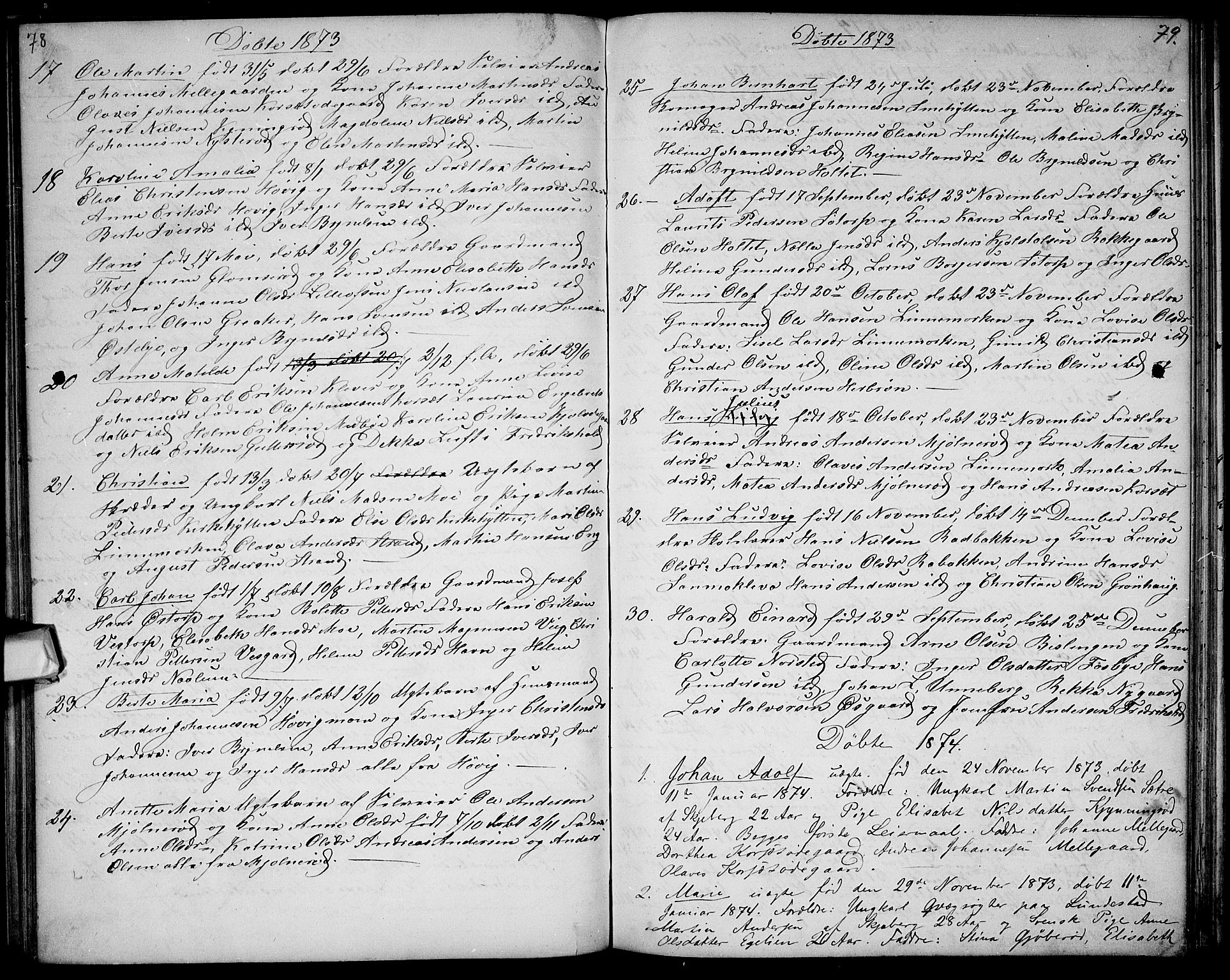 Berg prestekontor Kirkebøker, SAO/A-10902/G/Gc/L0002: Parish register (copy) no. III 2, 1856-1887, p. 78-79