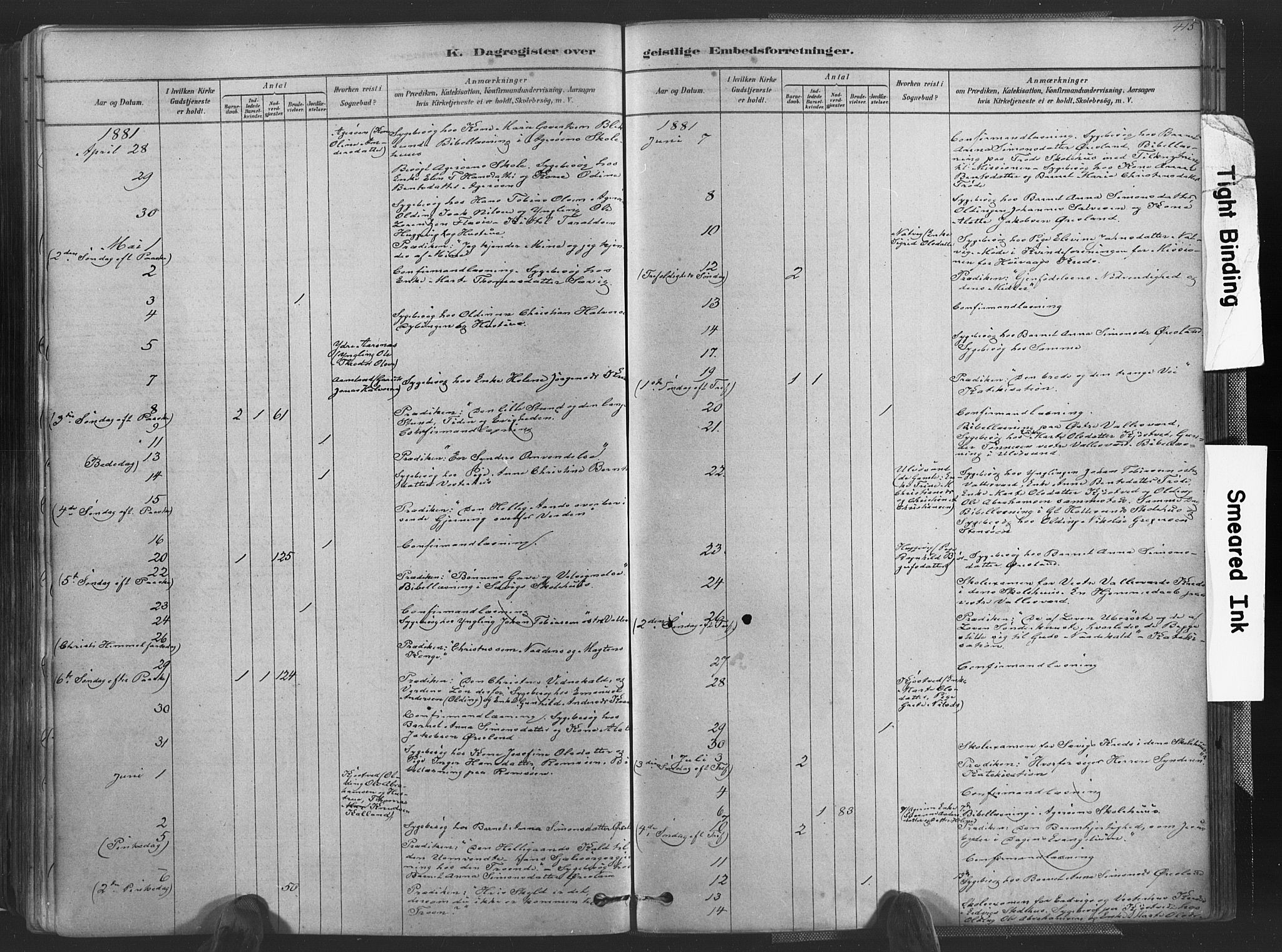 Høvåg sokneprestkontor, SAK/1111-0025/F/Fa/L0005: Parish register (official) no. A 5, 1878-1893, p. 415