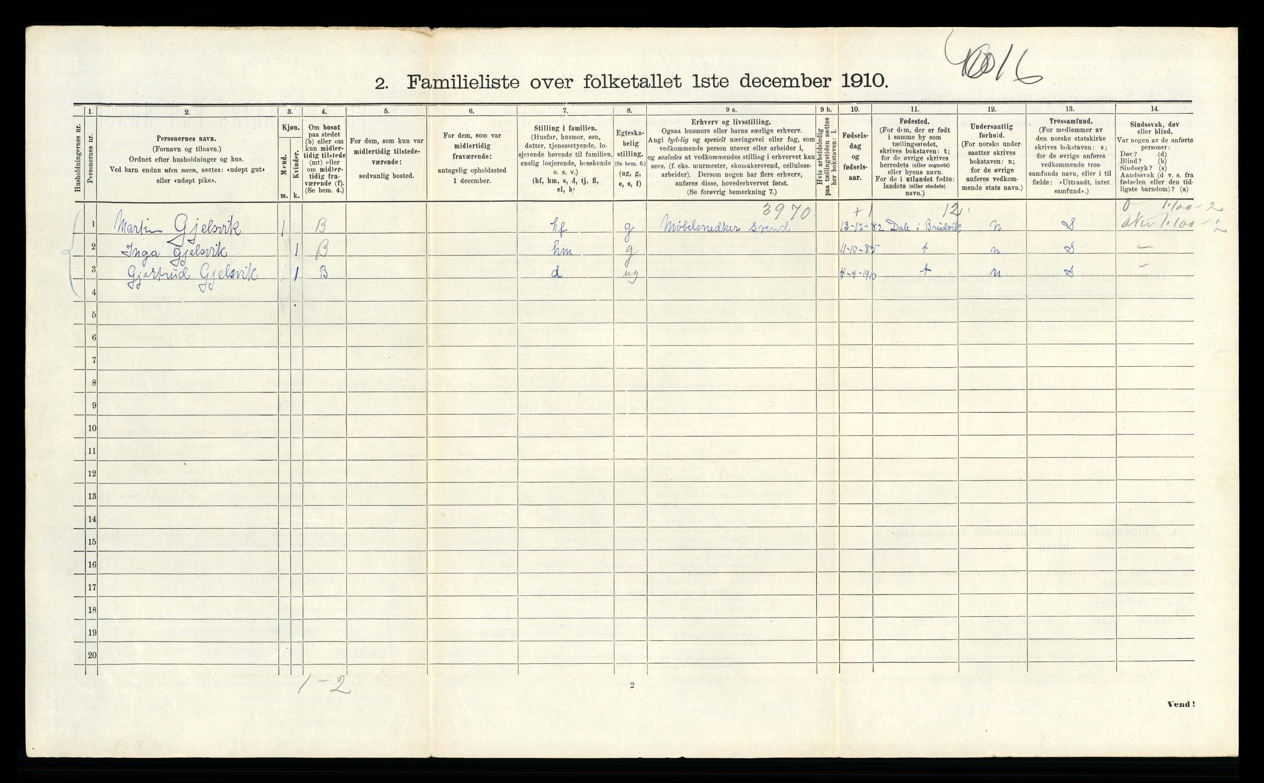 RA, 1910 census for Bergen, 1910, p. 31570