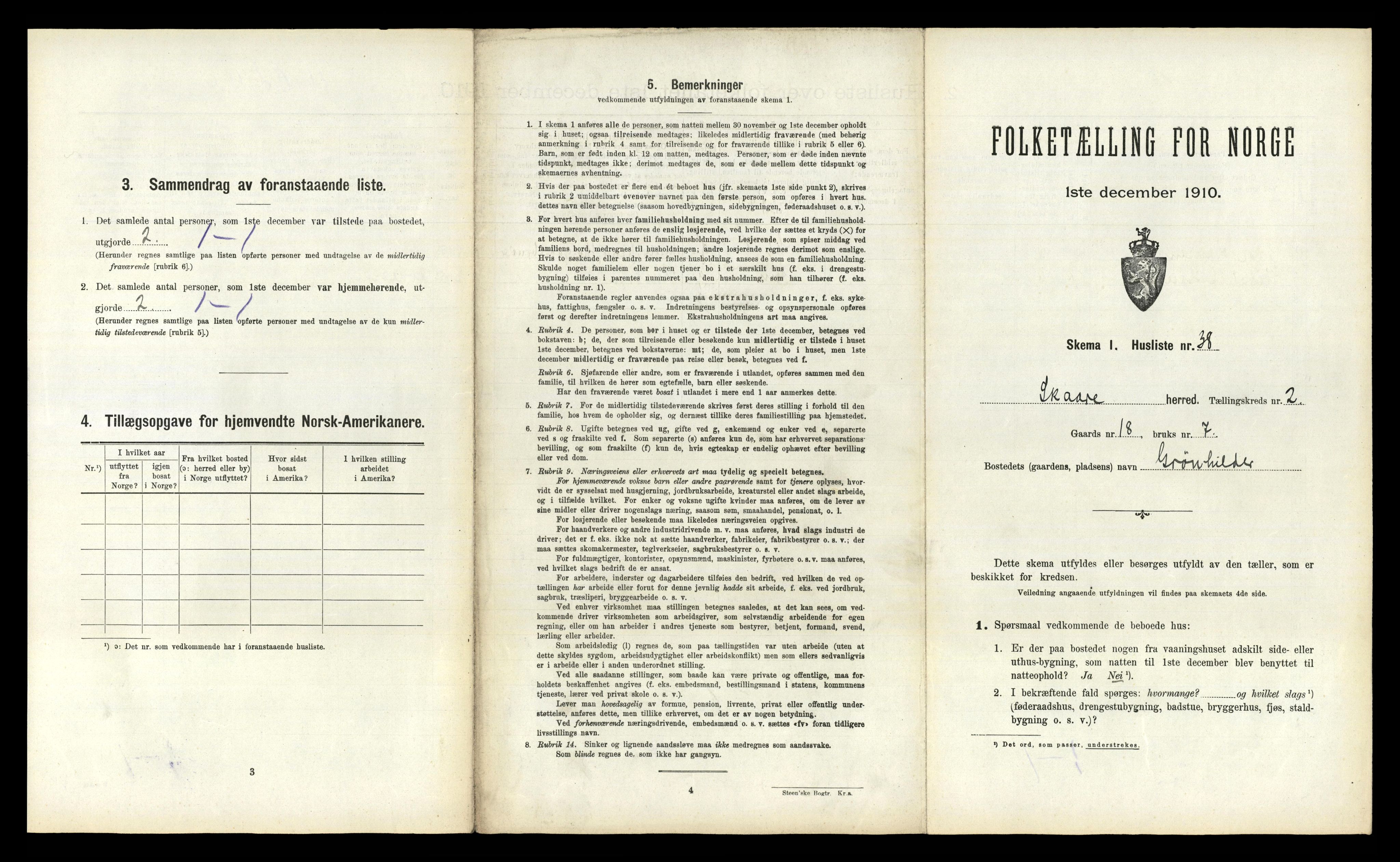 RA, 1910 census for Skåre, 1910, p. 162