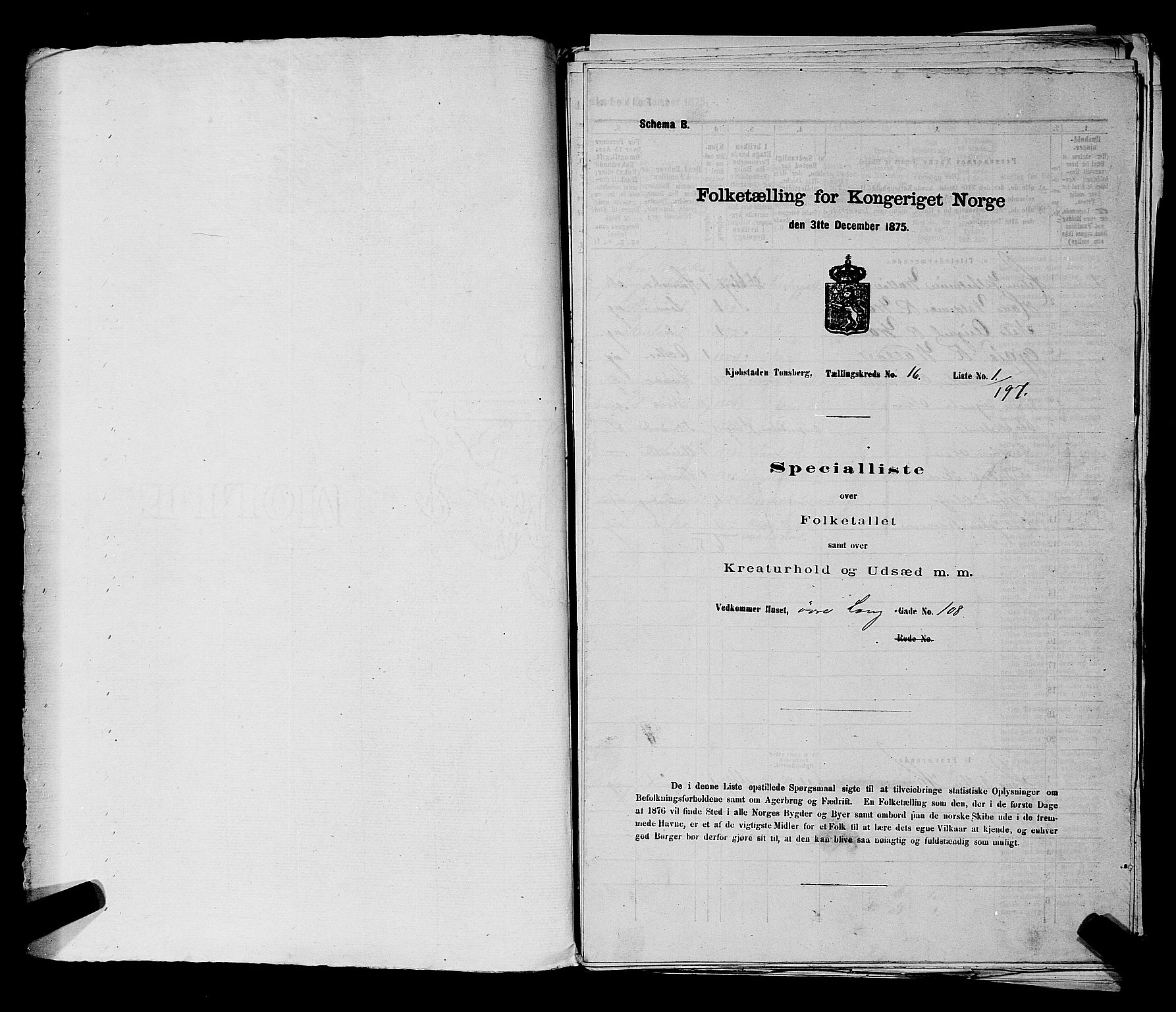 SAKO, 1875 census for 0705P Tønsberg, 1875, p. 486