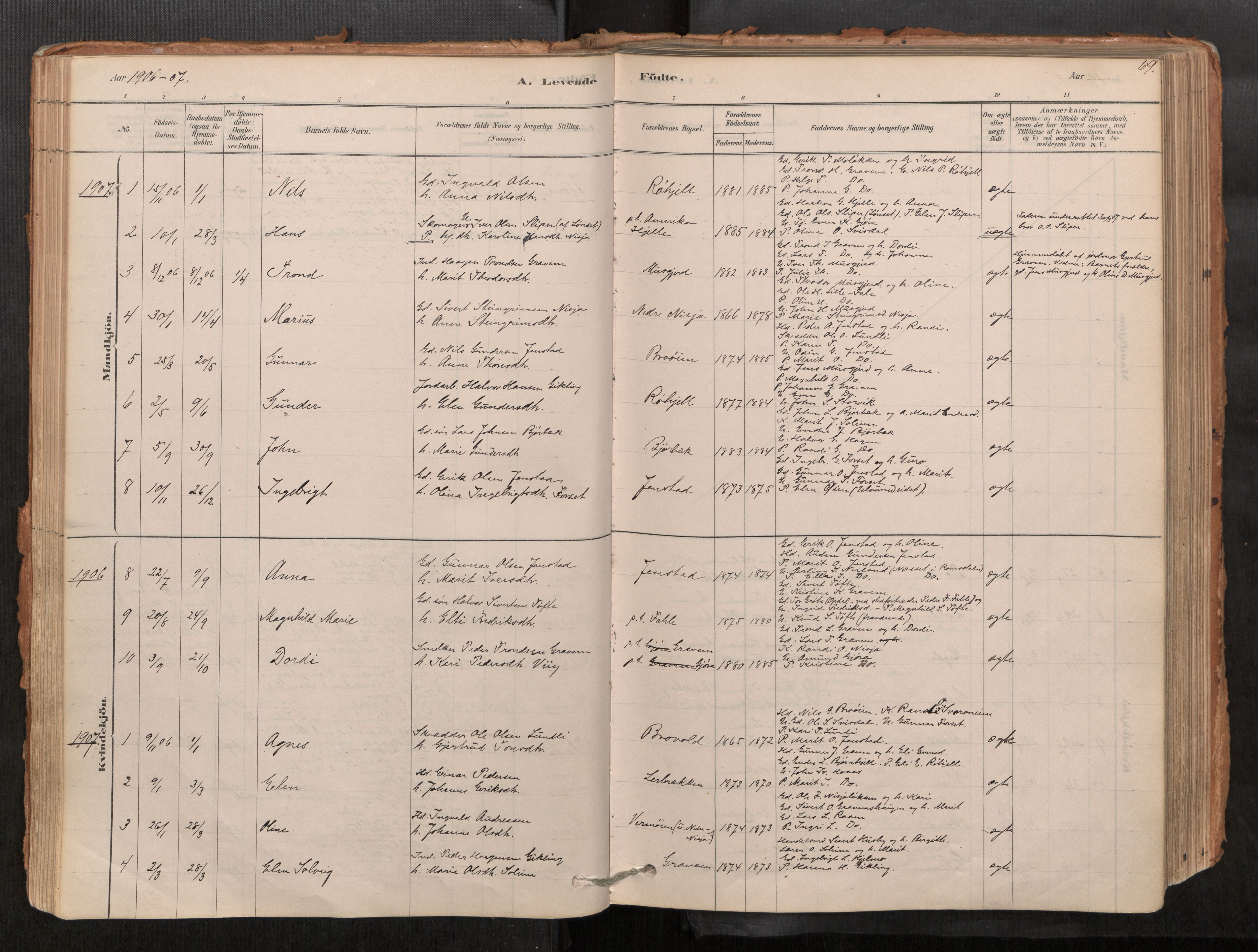 Sunndal sokneprestkontor, AV/SAT-A-1085/1/I/I1/I1a/L0001: Parish register (official) no. 1, 1877-1914, p. 69