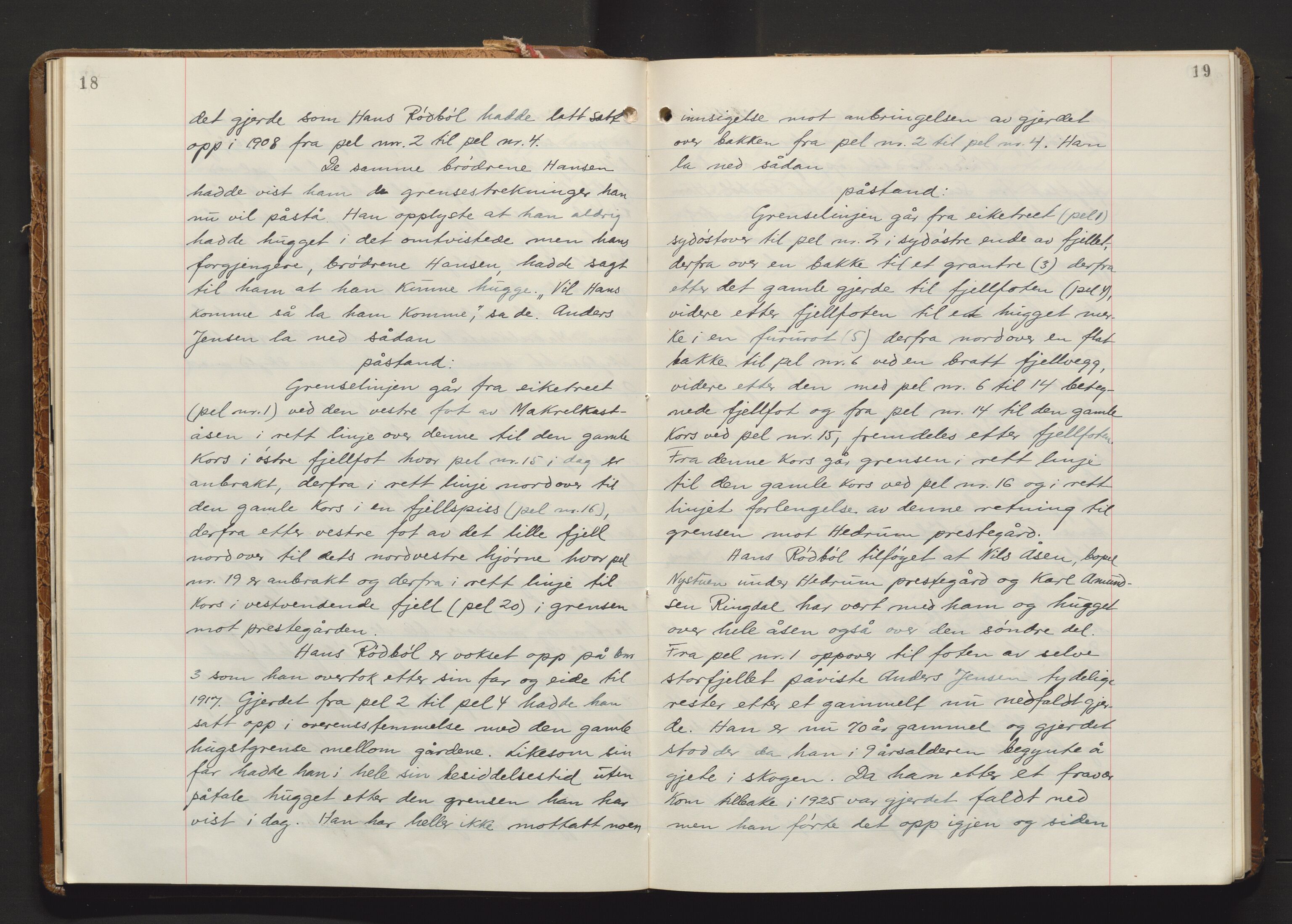 Utskiftningsvesenet i Vestfold, AV/SAKO-A-797/F/Fa/L0032: Rettsbok (forhandlingsprotokoll), 1945-1949, p. 18-19