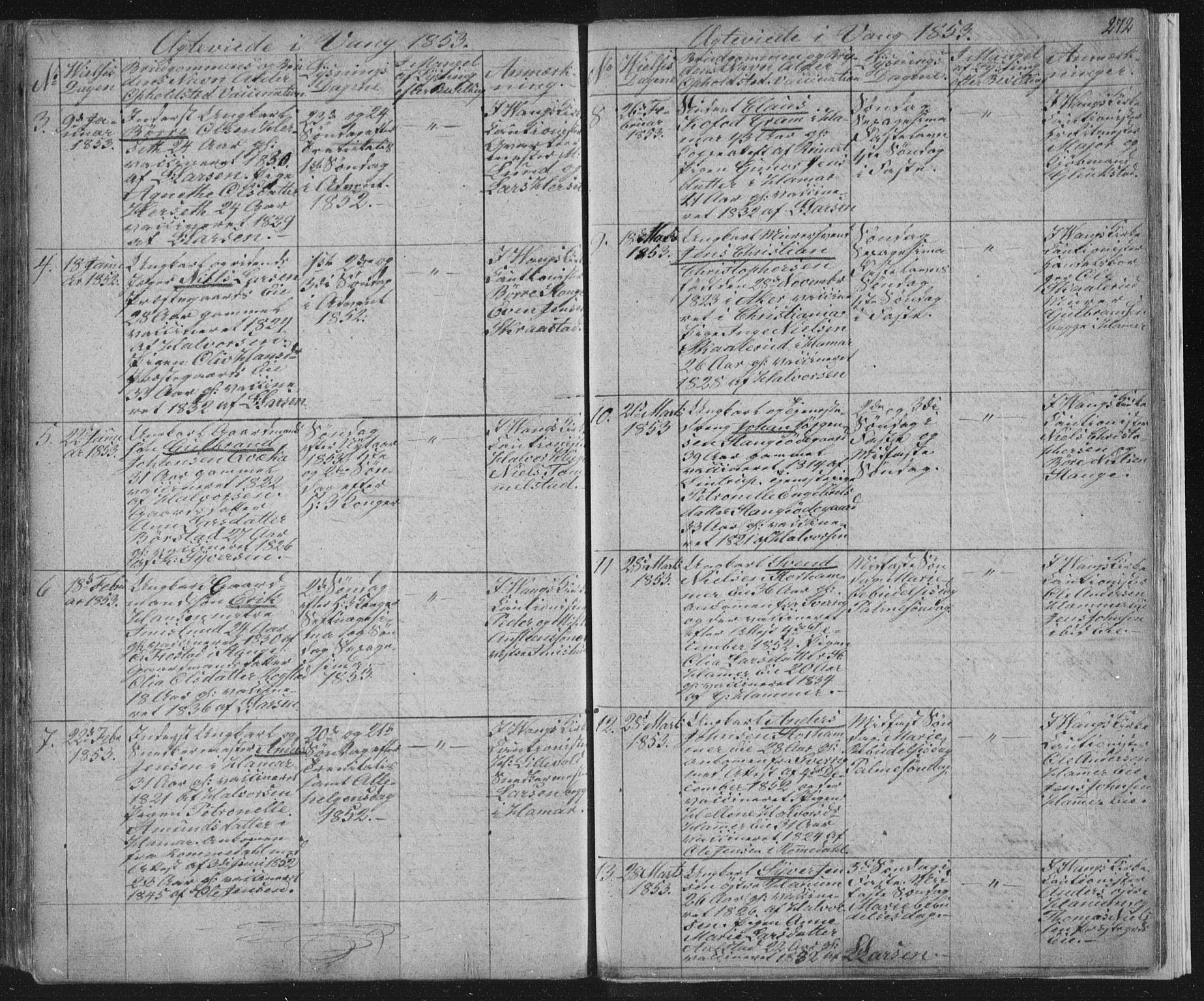 Vang prestekontor, Hedmark, AV/SAH-PREST-008/H/Ha/Hab/L0008: Parish register (copy) no. 8, 1832-1854, p. 272