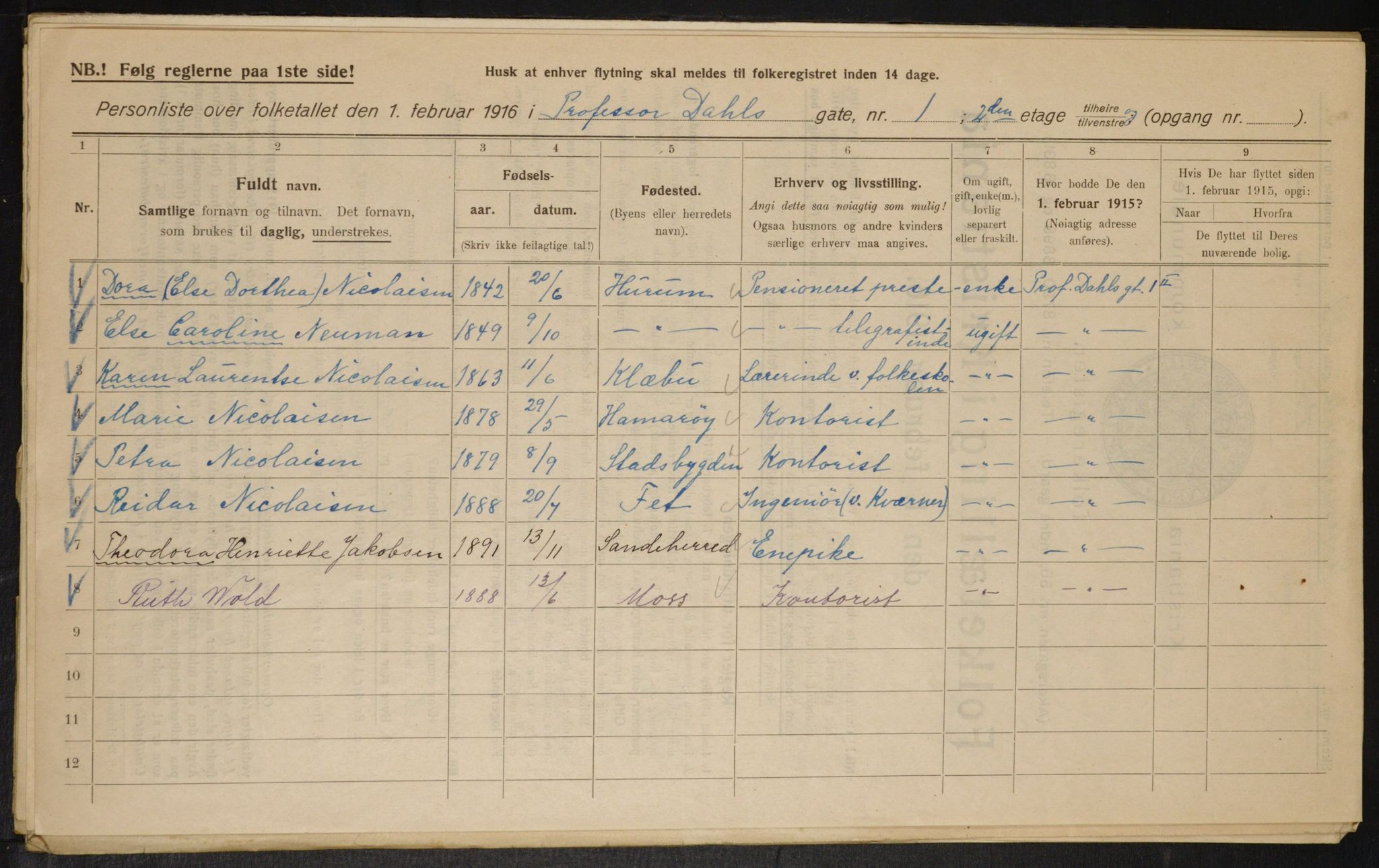 OBA, Municipal Census 1916 for Kristiania, 1916, p. 83614