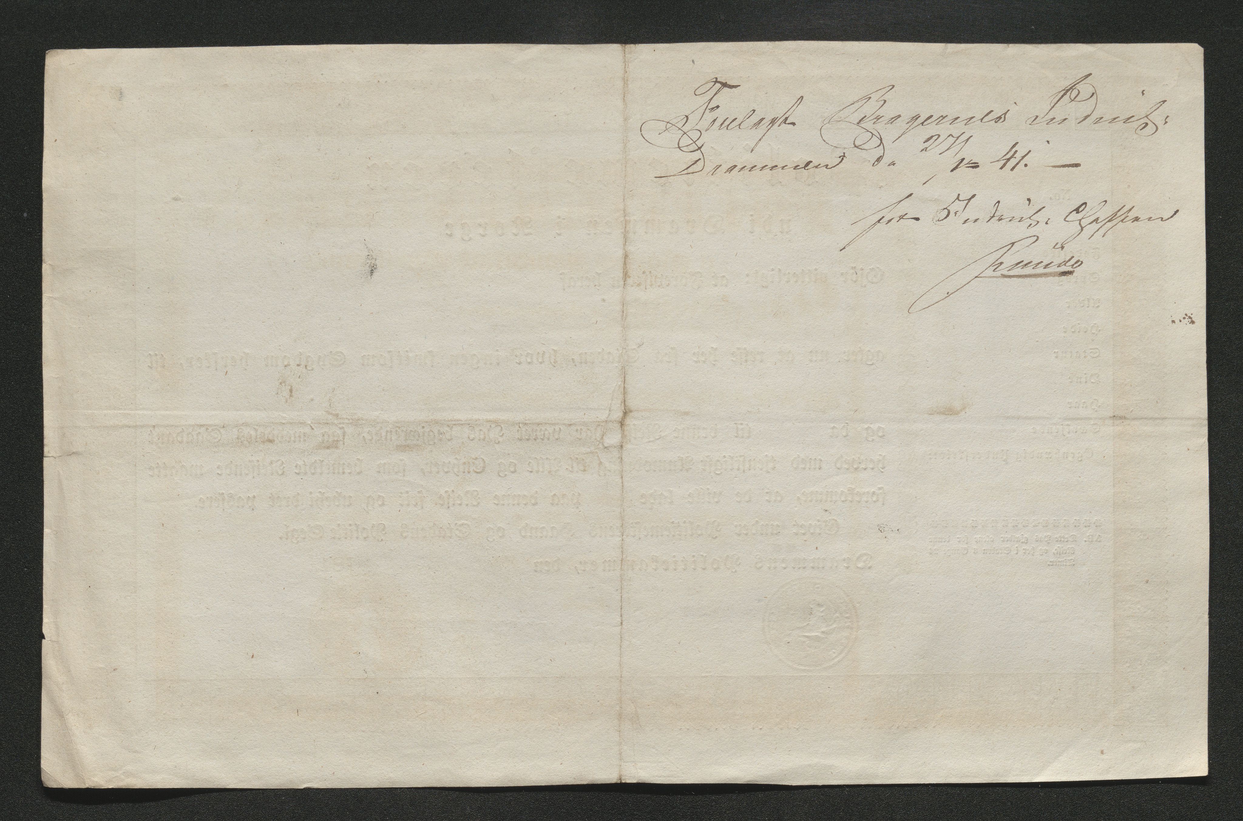 Drammen politikammer, AV/SAKO-A-623/I/Ia/Iab/L0006: Innleverte pass, 1841-1842, p. 129