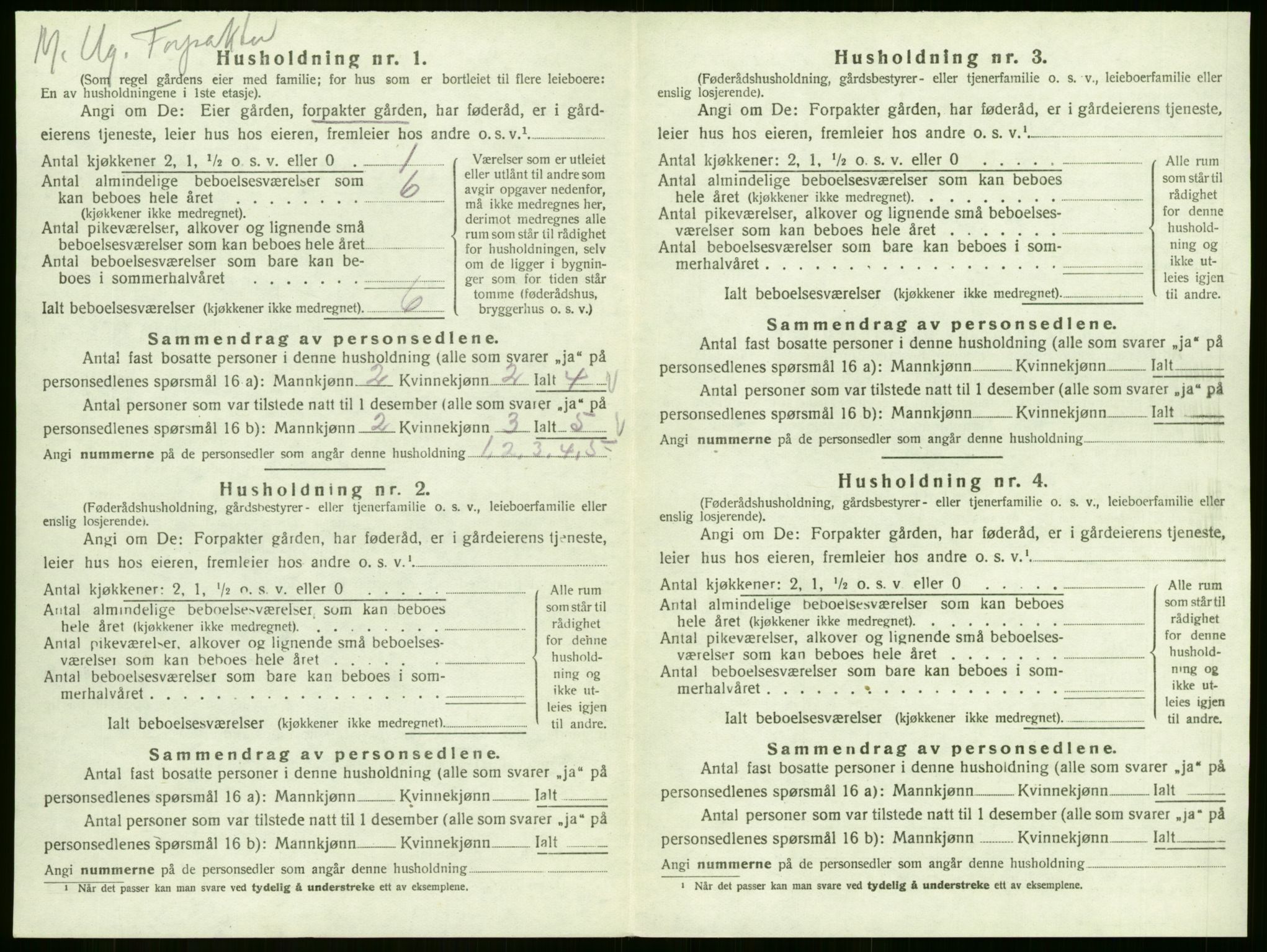 SAKO, 1920 census for Sem, 1920, p. 695