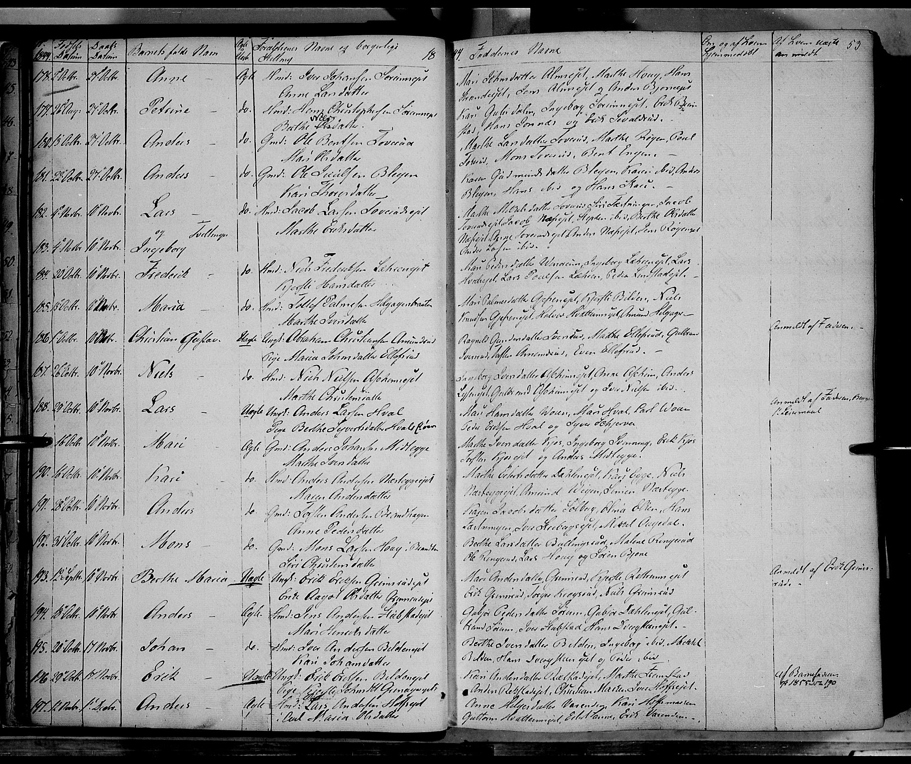Gran prestekontor, SAH/PREST-112/H/Ha/Haa/L0011: Parish register (official) no. 11, 1842-1856, p. 52-53