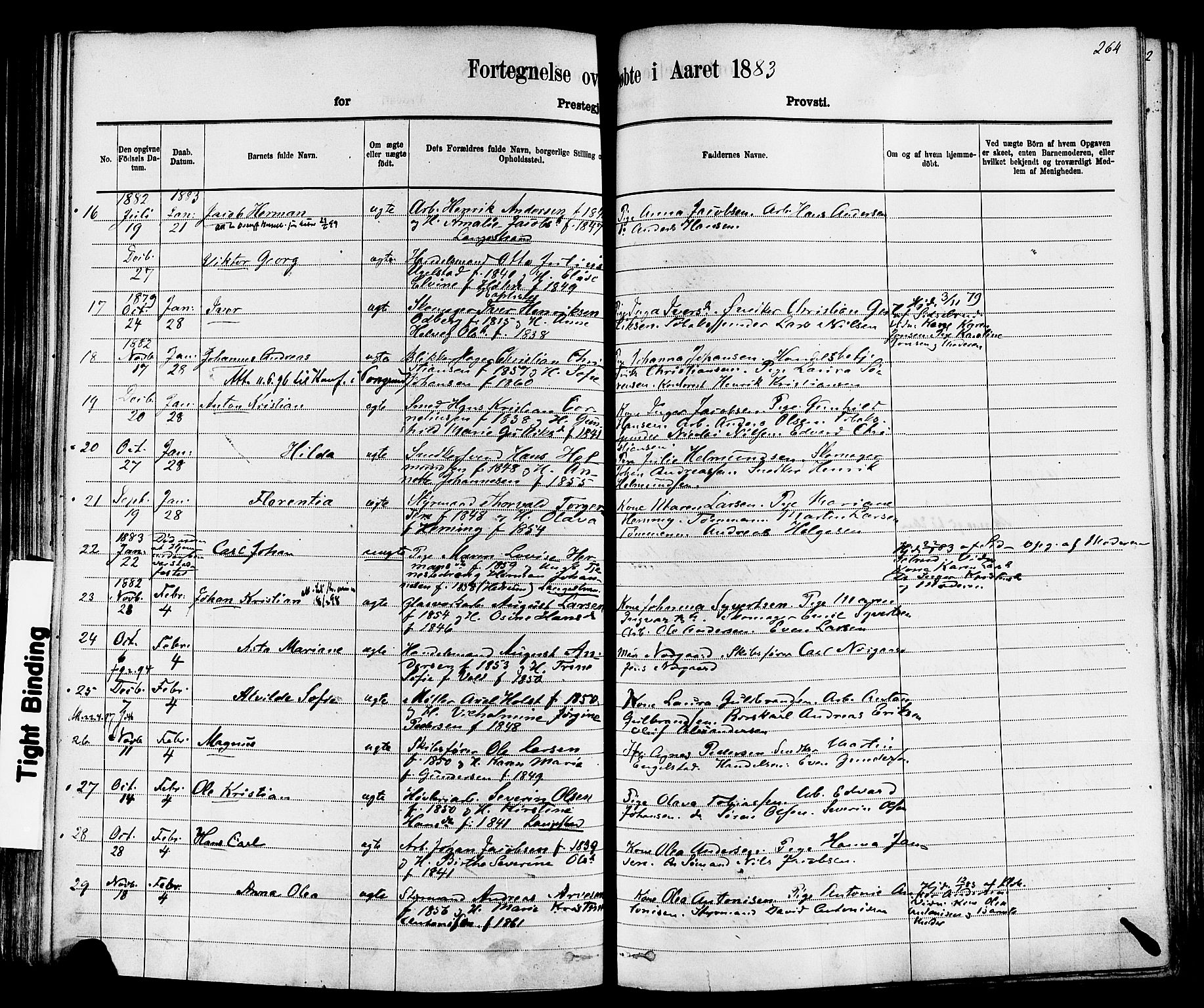 Larvik kirkebøker, AV/SAKO-A-352/F/Fa/L0006: Parish register (official) no. I 6, 1871-1883, p. 264