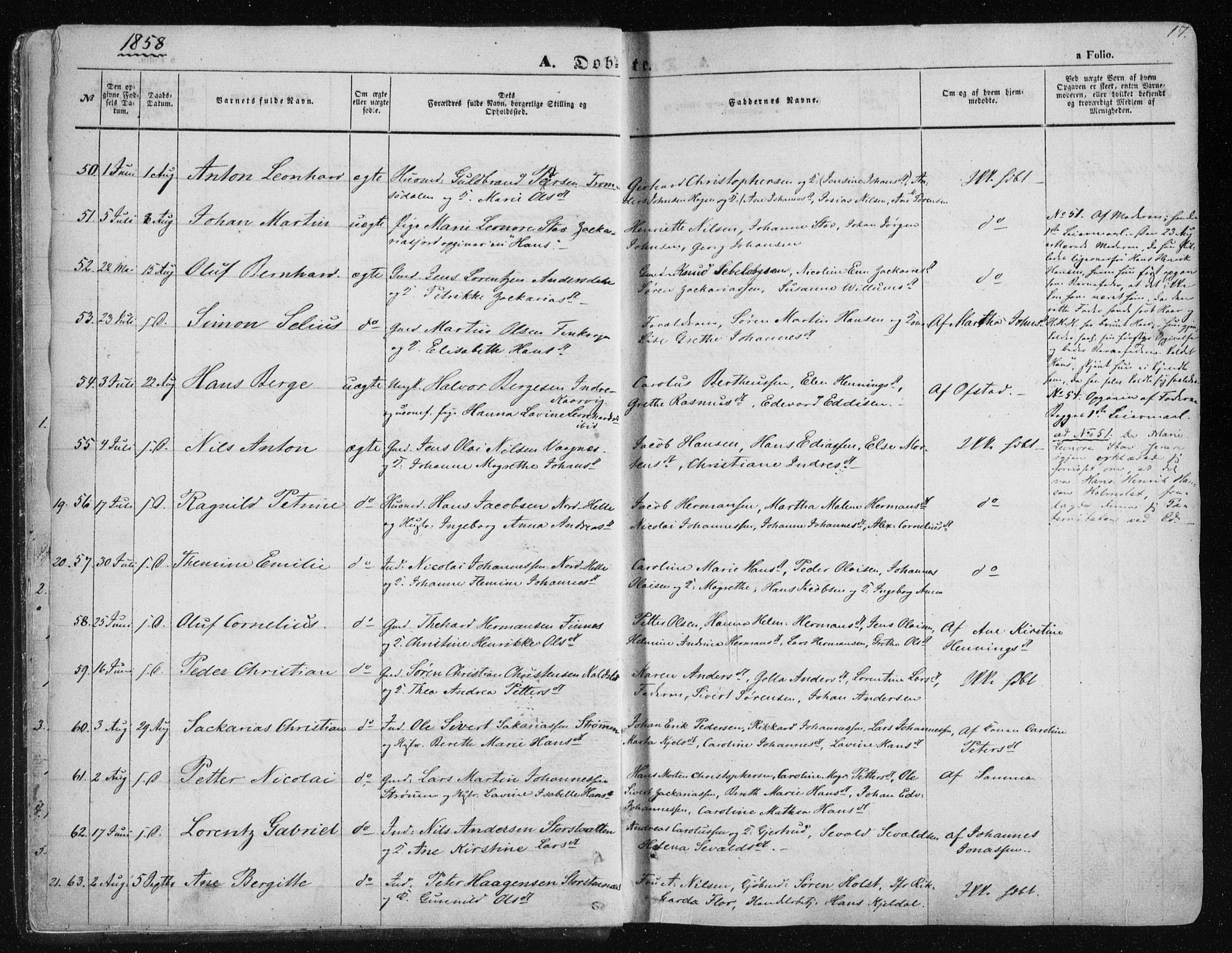 Tromsøysund sokneprestkontor, SATØ/S-1304/G/Ga/L0001kirke: Parish register (official) no. 1, 1856-1867, p. 17