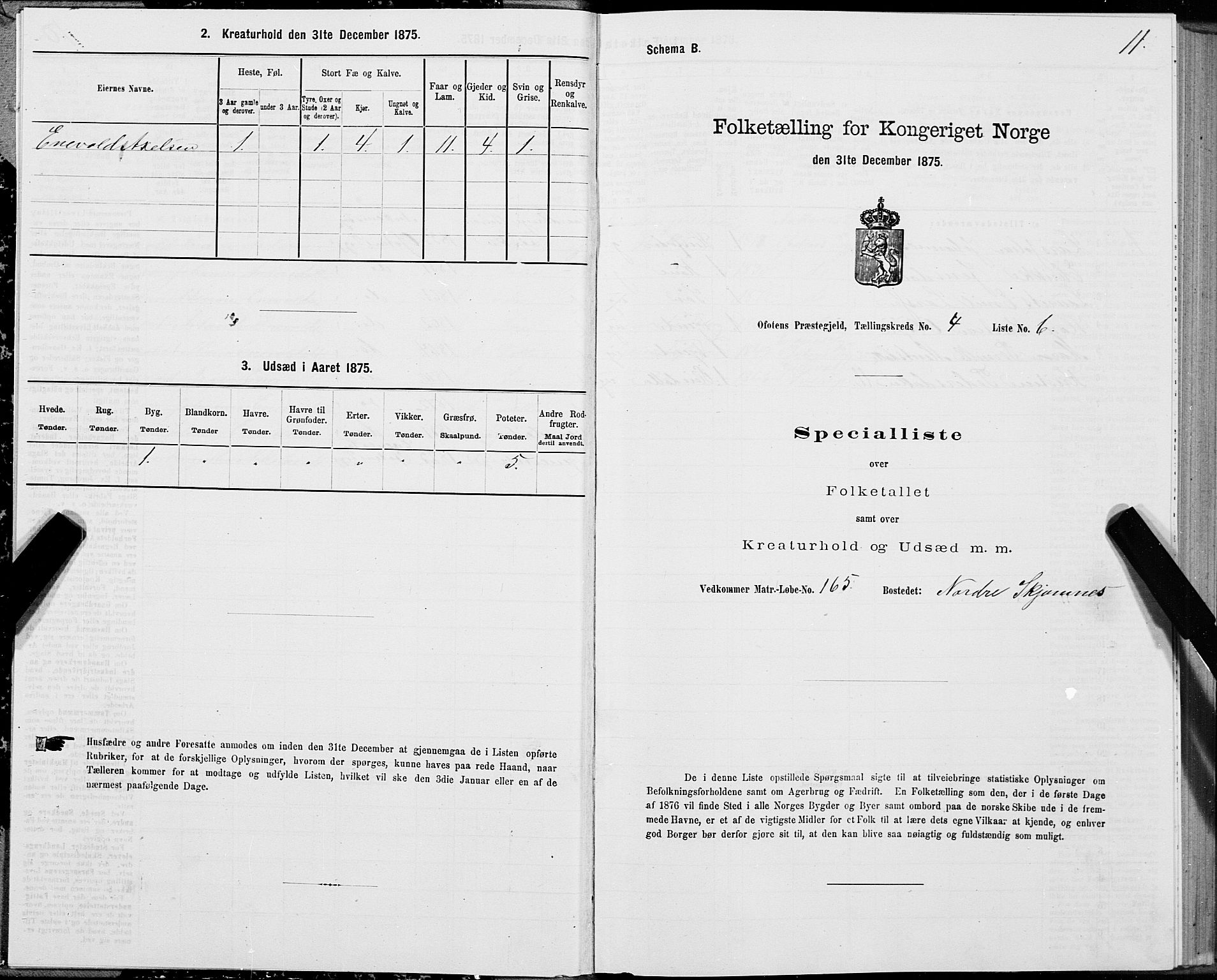 SAT, 1875 census for 1853P Ofoten, 1875, p. 3011