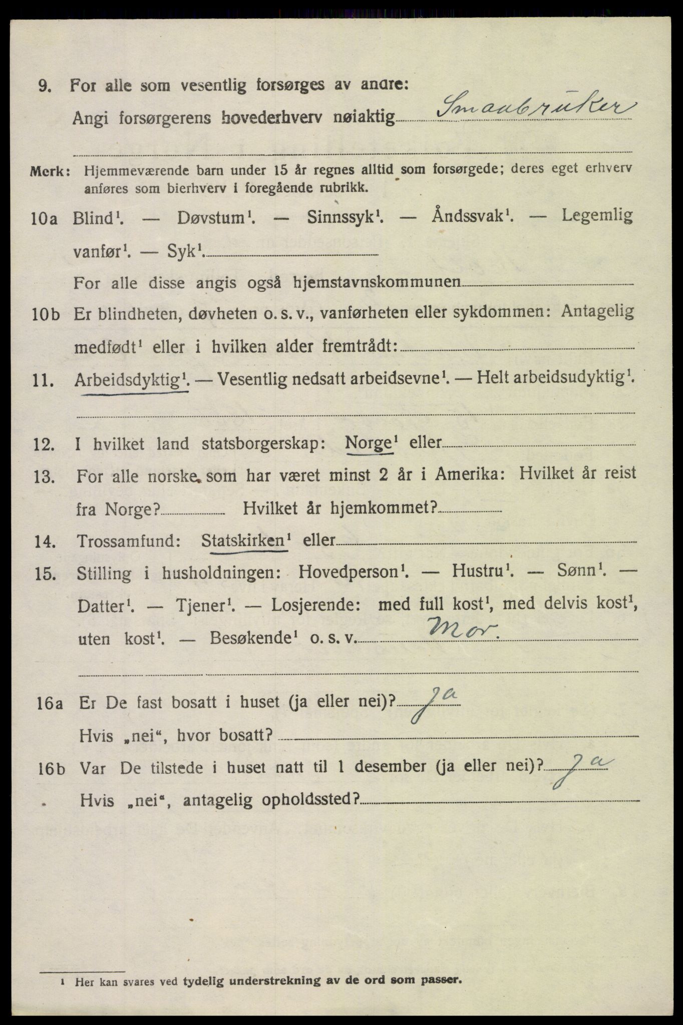 SAK, 1920 census for Holt, 1920, p. 3793