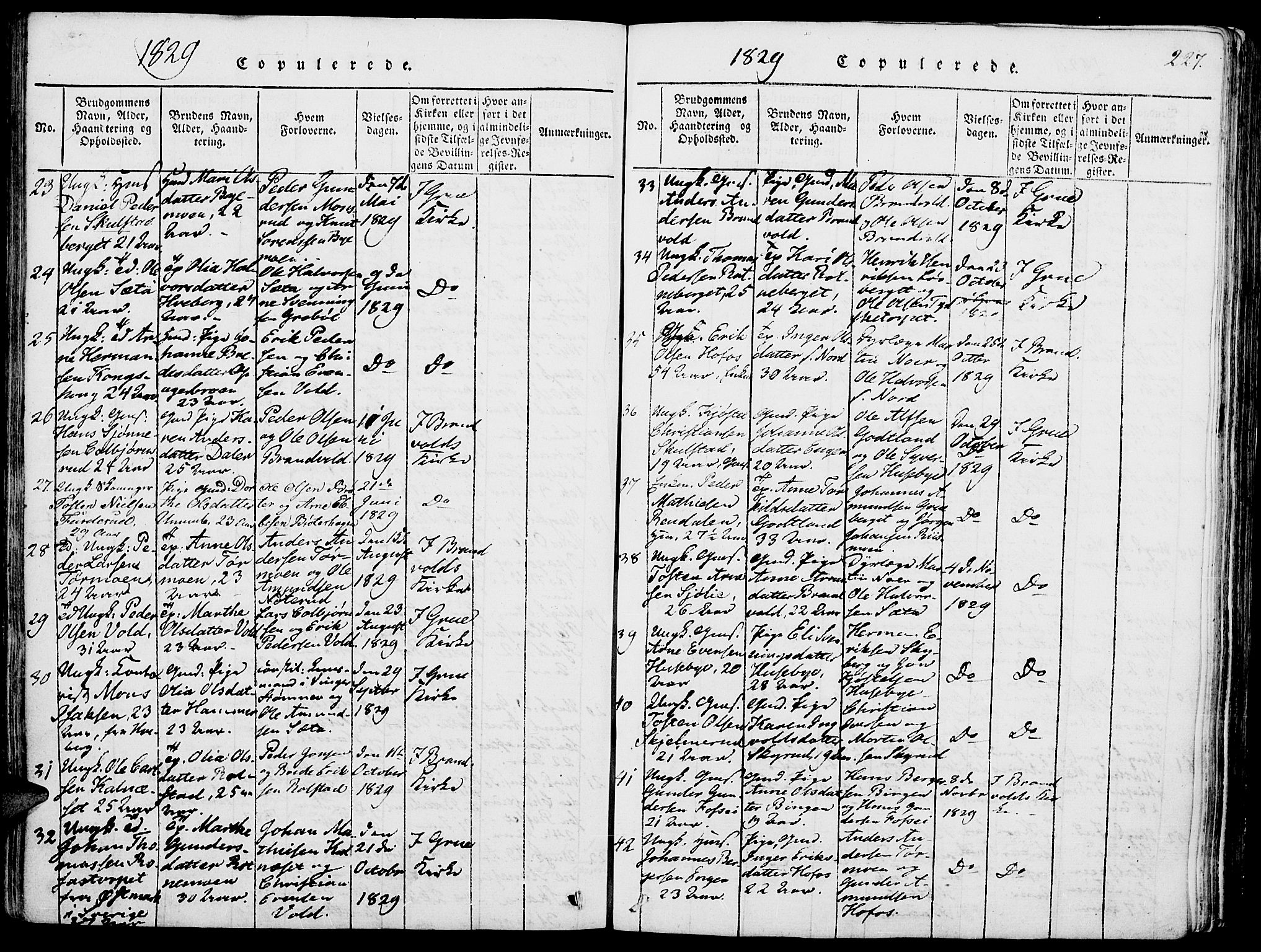 Grue prestekontor, AV/SAH-PREST-036/H/Ha/Haa/L0006: Parish register (official) no. 6, 1814-1830, p. 227