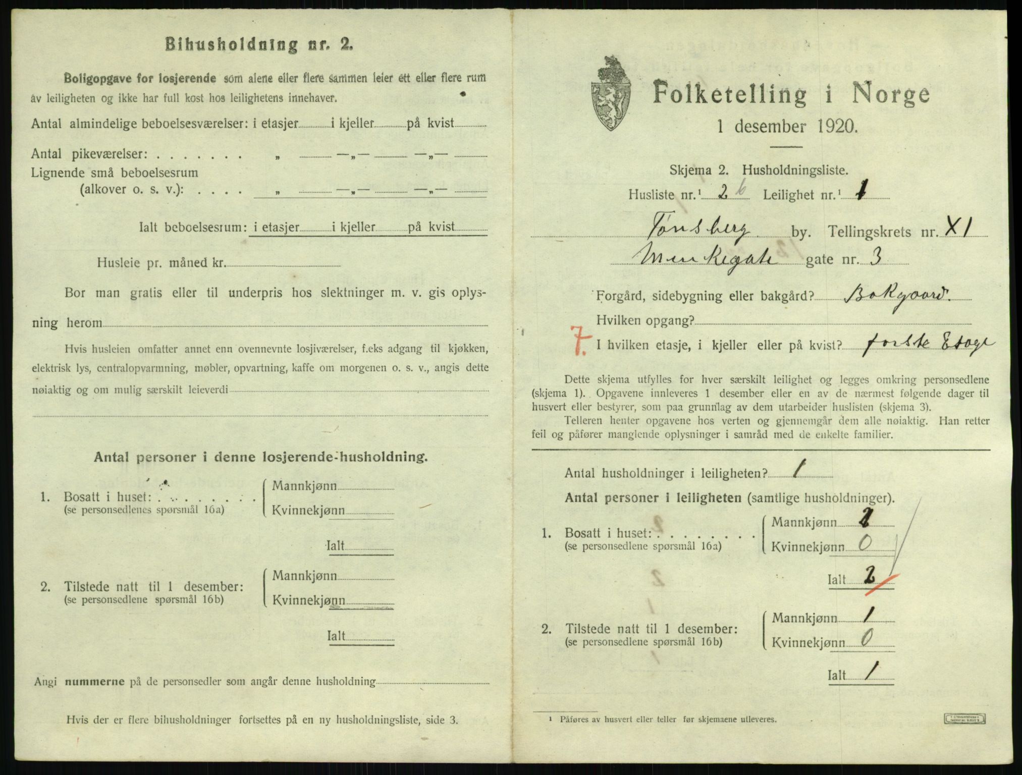 SAKO, 1920 census for Tønsberg, 1920, p. 4961