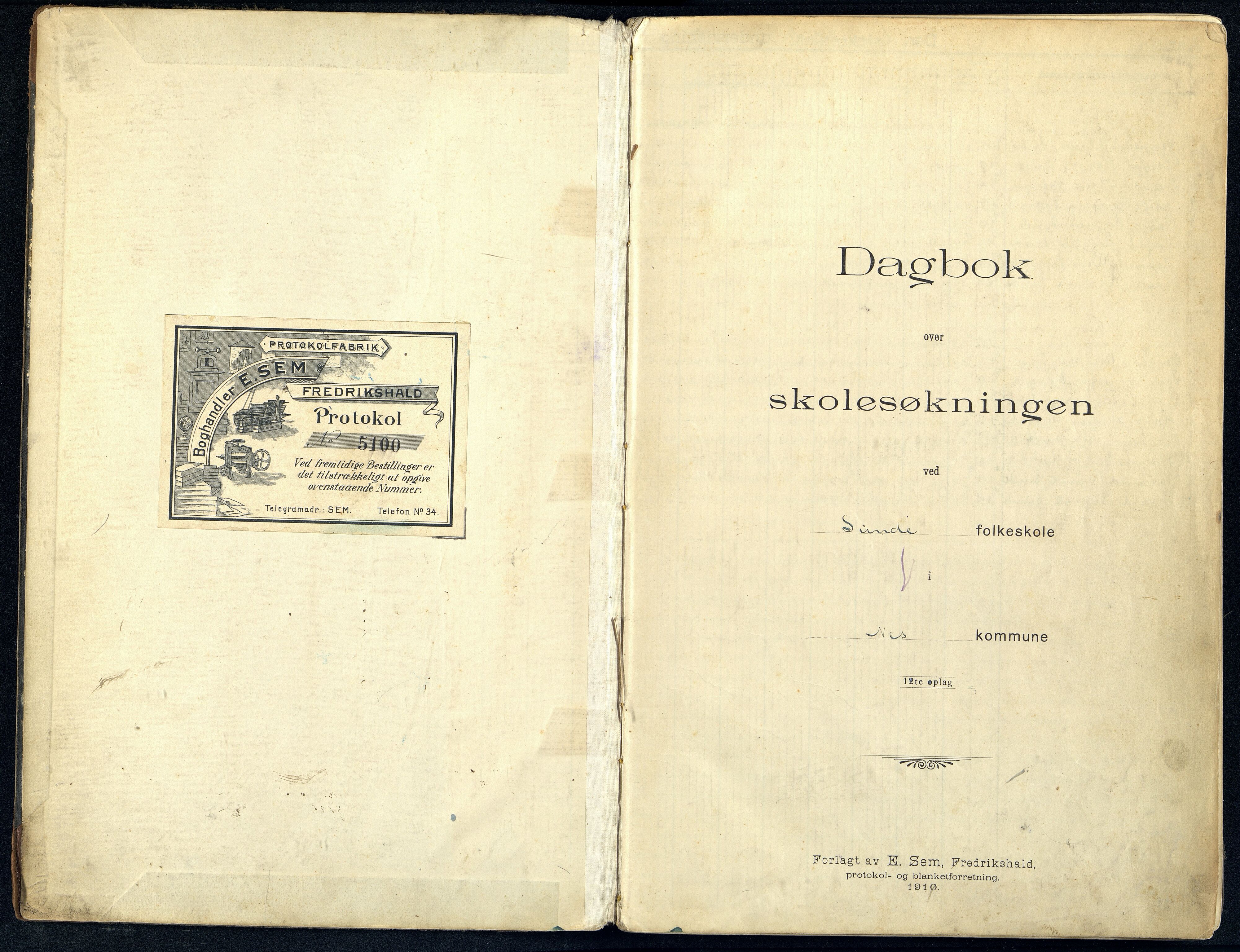 Nes kommune - Sunde Skole, ARKSOR/1004NE556/I/L0003: Dagbok, 1910-1927