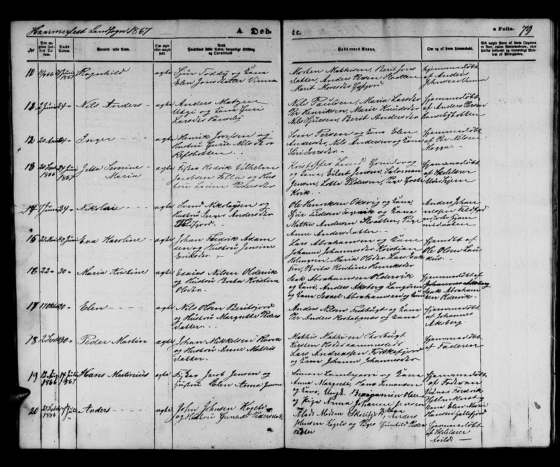 Hammerfest sokneprestkontor, AV/SATØ-S-1347/H/Hb/L0003.klokk: Parish register (copy) no. 3 /2, 1863-1868, p. 79