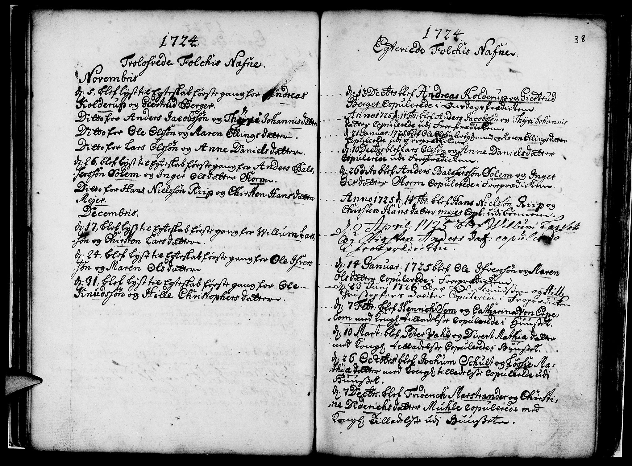 Nykirken Sokneprestembete, AV/SAB-A-77101/H/Haa/L0007: Parish register (official) no. A 7, 1719-1781, p. 38