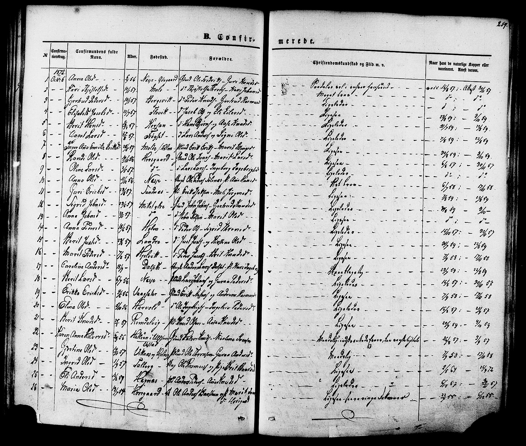 Ministerialprotokoller, klokkerbøker og fødselsregistre - Møre og Romsdal, SAT/A-1454/547/L0603: Parish register (official) no. 547A05, 1846-1877, p. 259