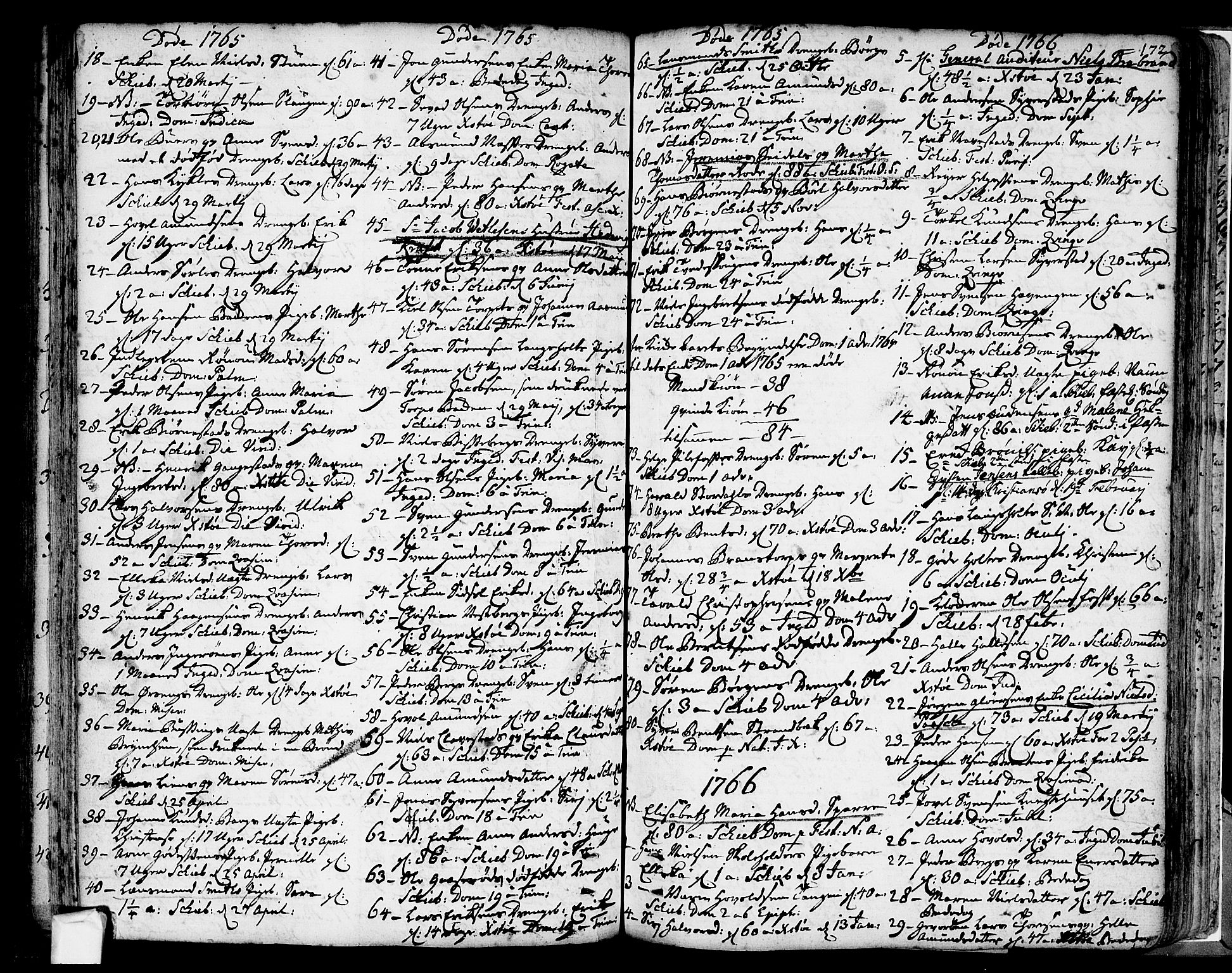 Skjeberg prestekontor Kirkebøker, SAO/A-10923/F/Fa/L0002: Parish register (official) no. I 2, 1726-1791, p. 172