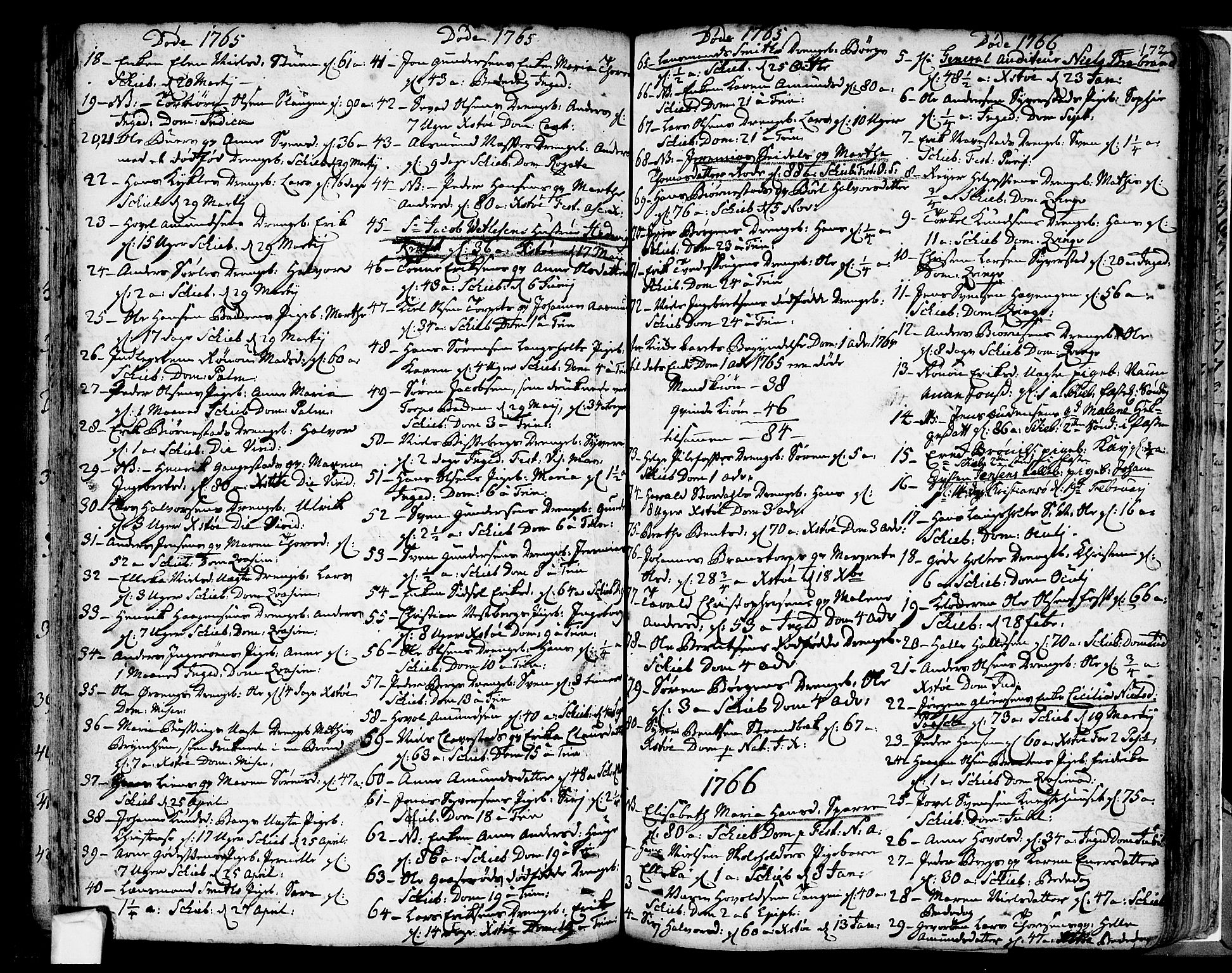 Skjeberg prestekontor Kirkebøker, AV/SAO-A-10923/F/Fa/L0002: Parish register (official) no. I 2, 1726-1791, p. 172