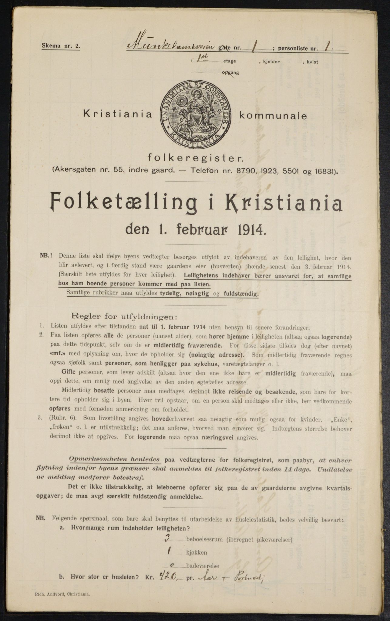 OBA, Municipal Census 1914 for Kristiania, 1914, p. 66688