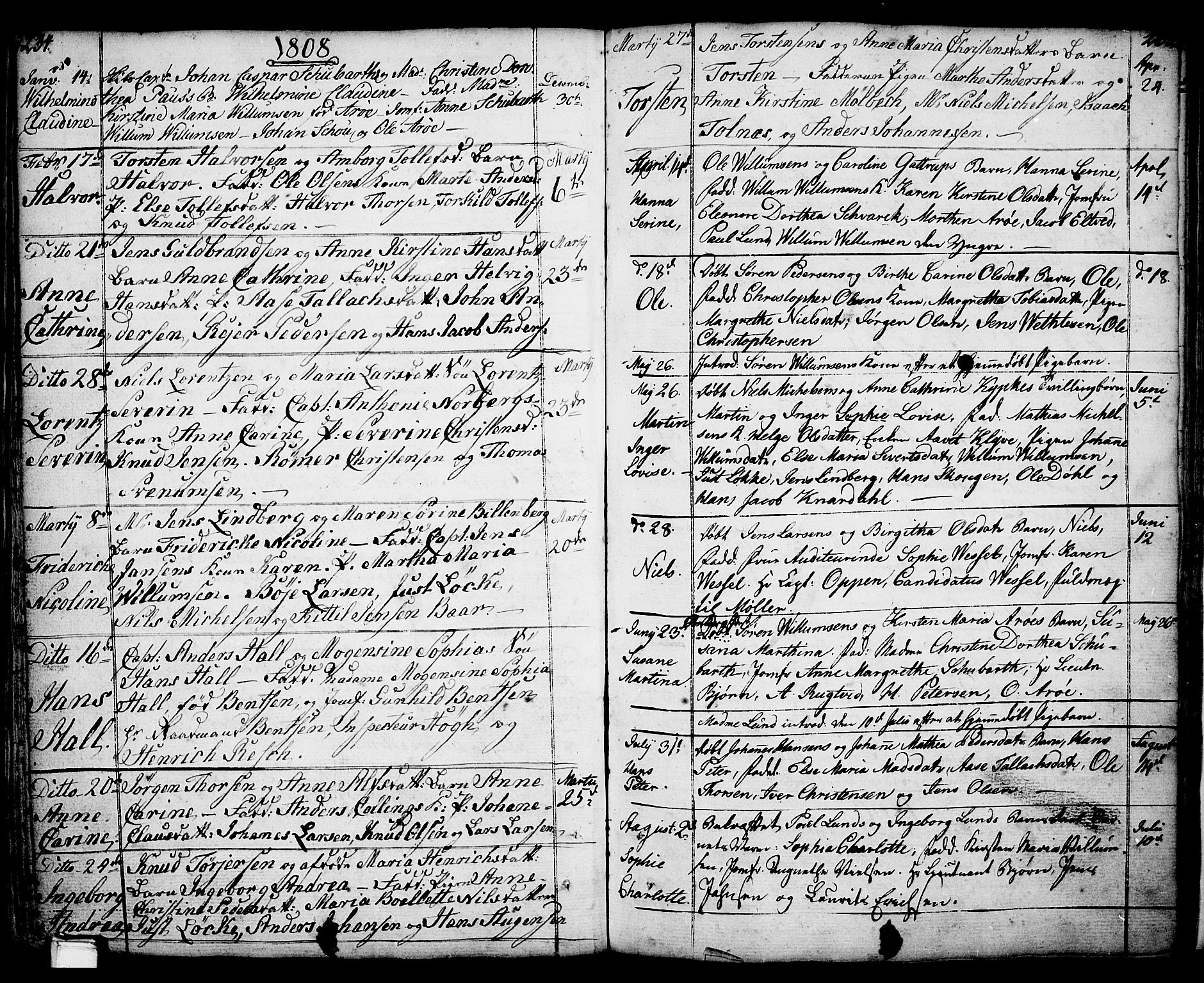 Porsgrunn kirkebøker , AV/SAKO-A-104/F/Fa/L0001: Parish register (official) no. 1, 1764-1814, p. 234-235