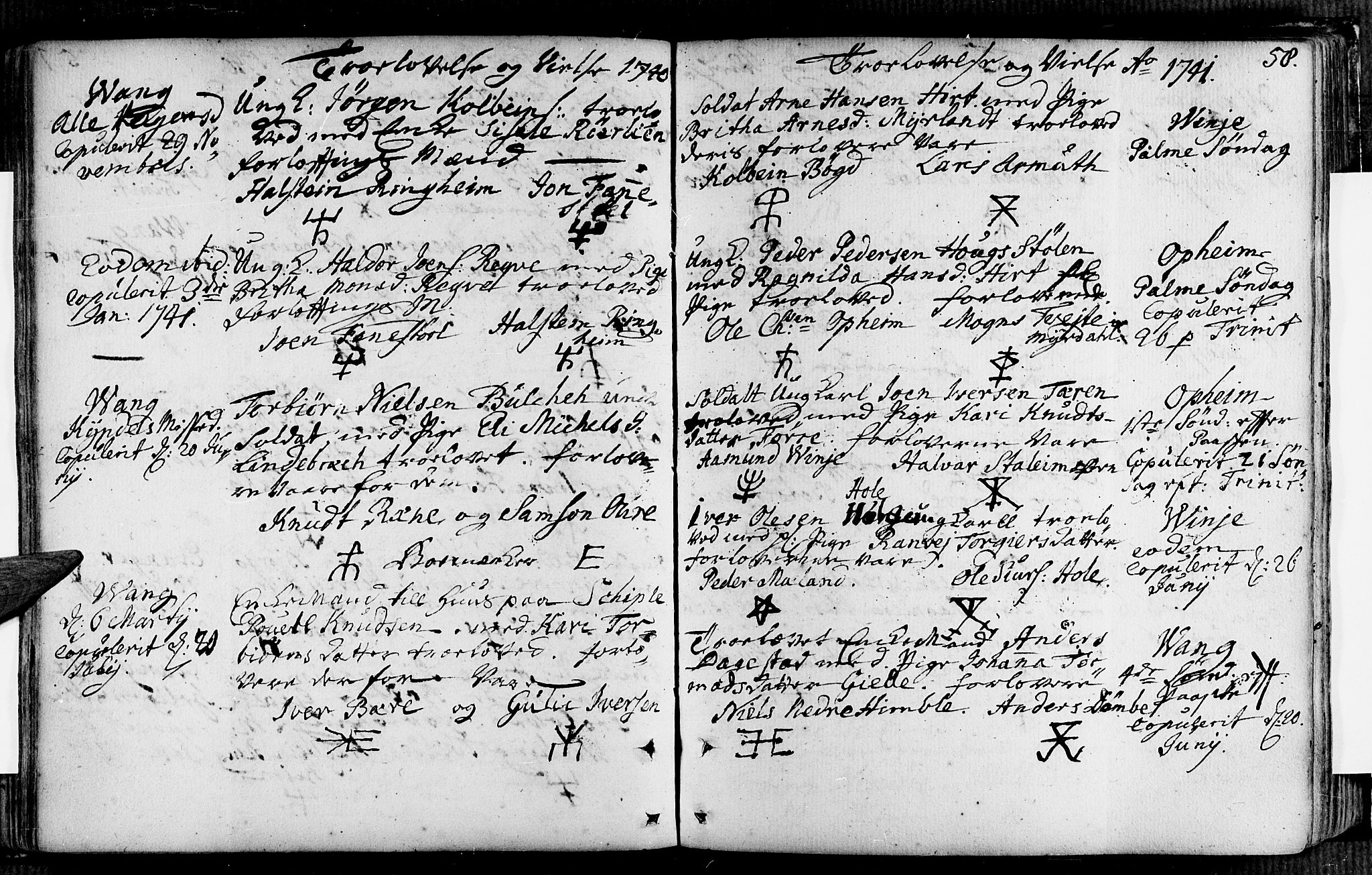 Voss sokneprestembete, AV/SAB-A-79001/H/Haa: Parish register (official) no. A 7, 1731-1773, p. 58