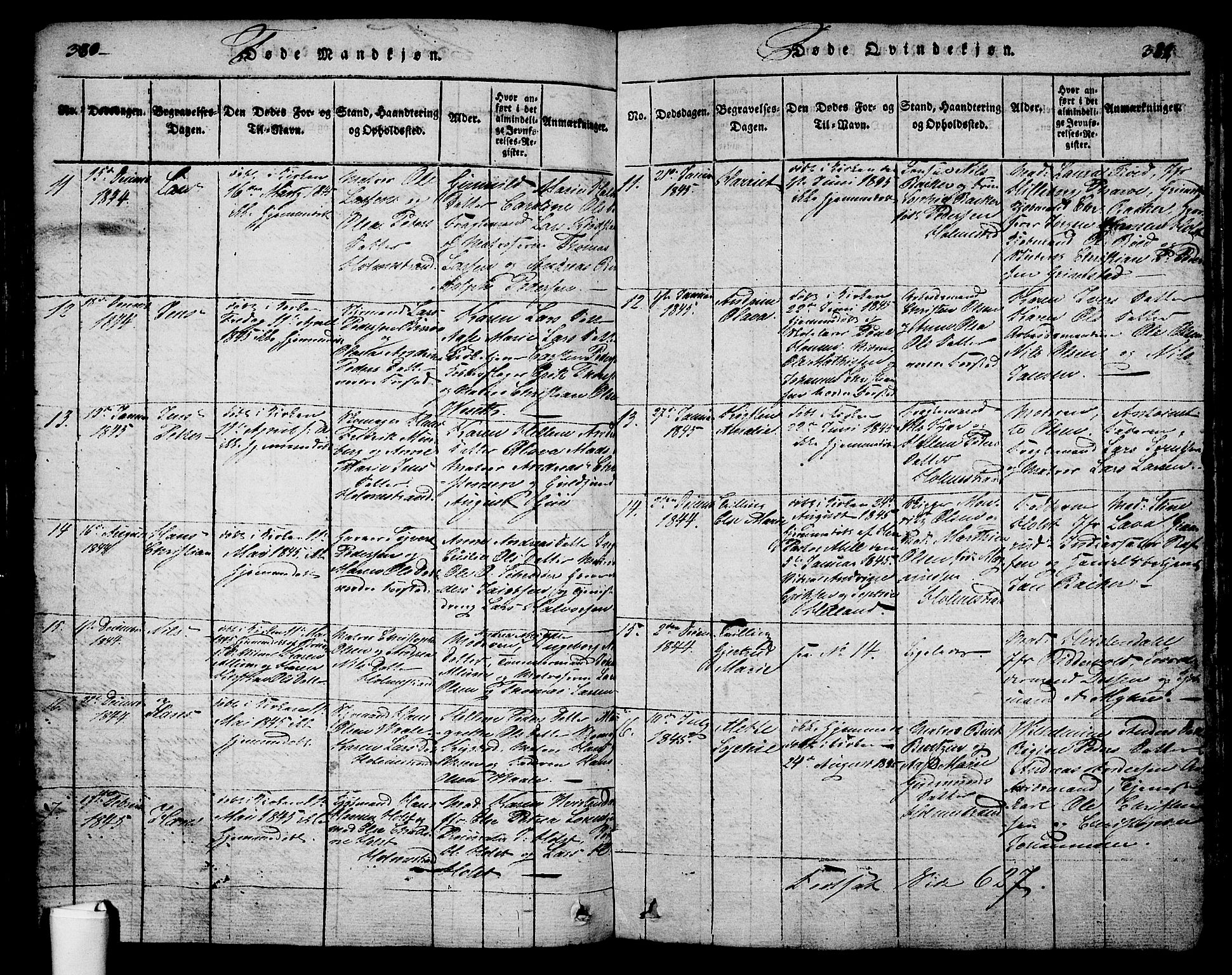 Holmestrand kirkebøker, AV/SAKO-A-346/G/Ga/L0001: Parish register (copy) no. 1, 1814-1848, p. 380-381