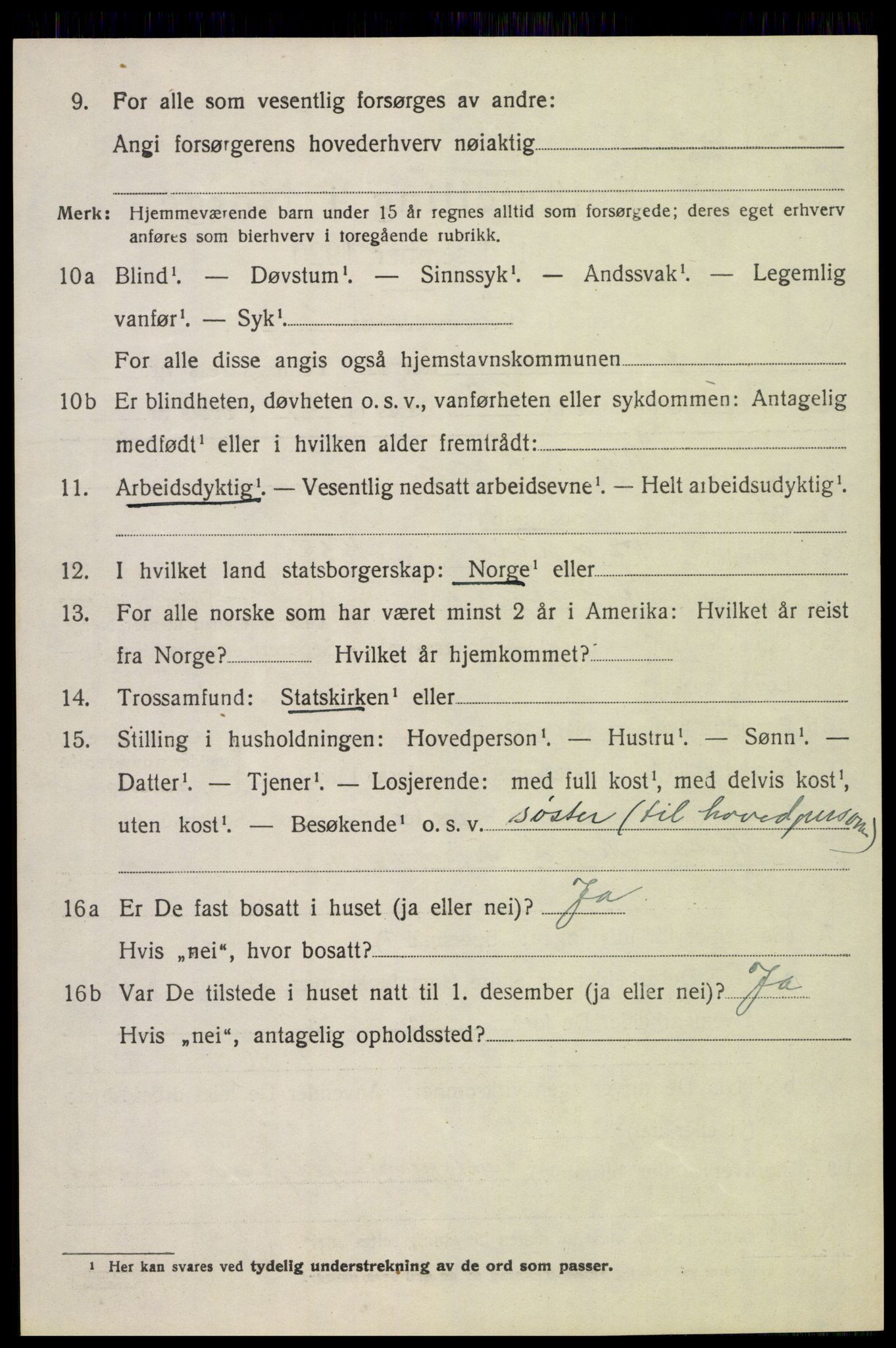 SAH, 1920 census for Jevnaker, 1920, p. 9156