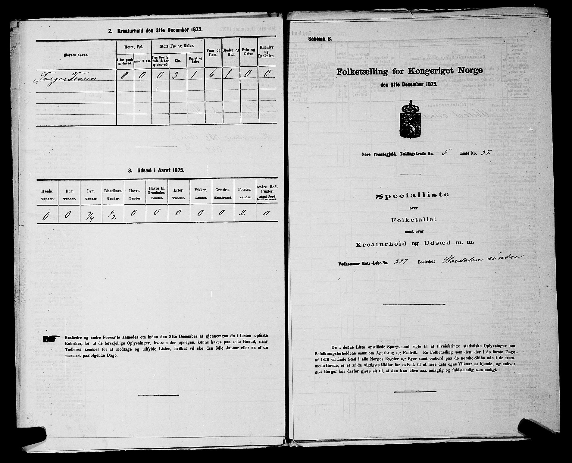 SAKO, 1875 census for 0633P Nore, 1875, p. 689
