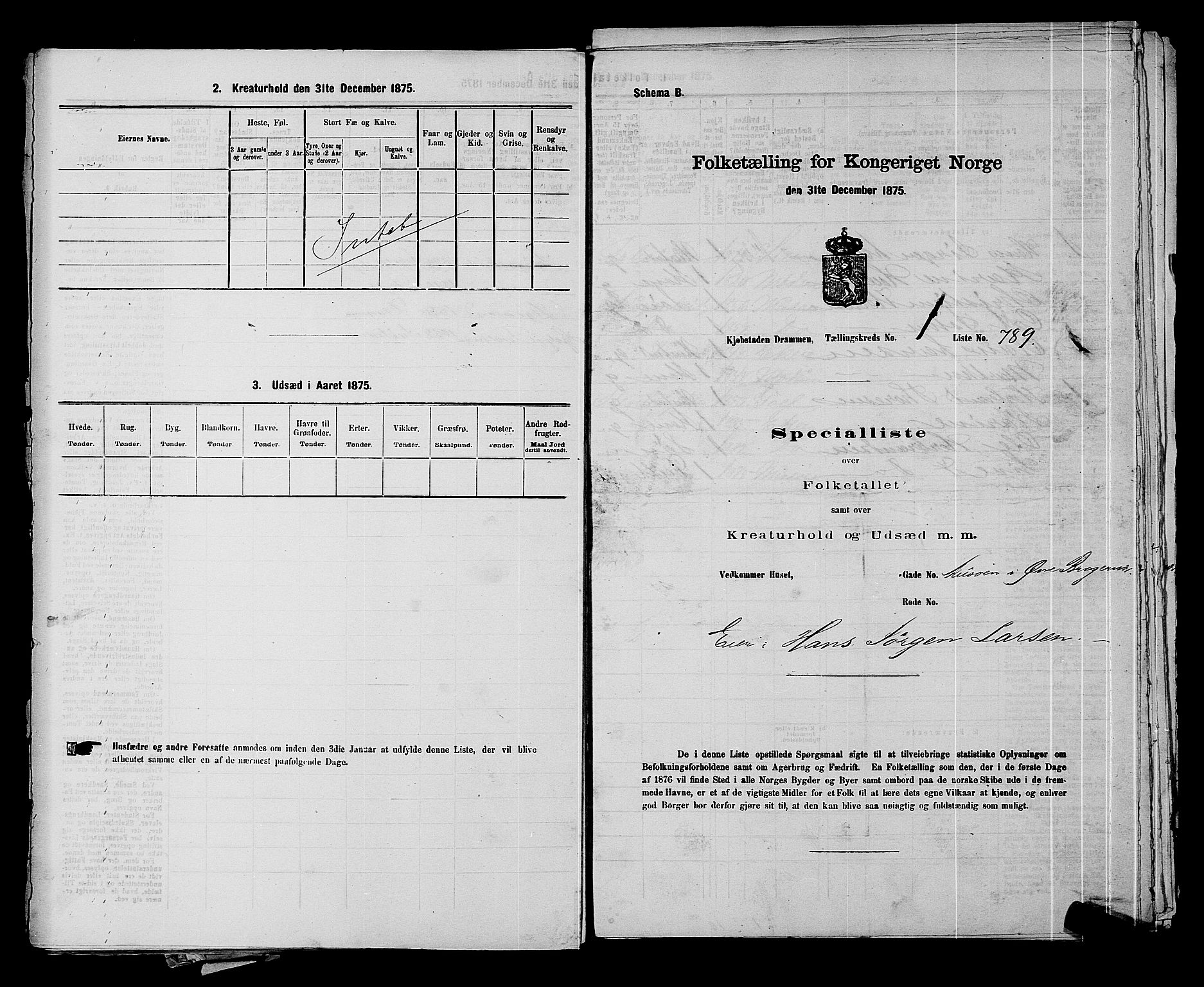 SAKO, 1875 census for 0602 Drammen, 1875, p. 150